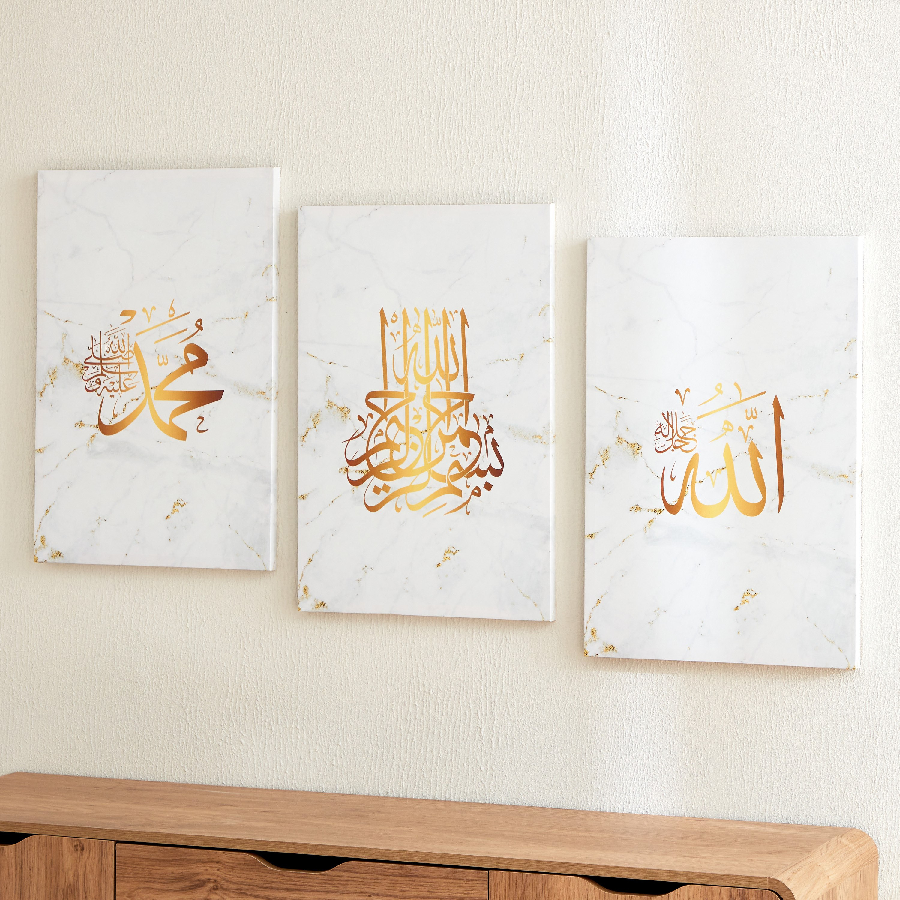 طقم زينة حائط 3 قطع بسطح لامع من زينب - 40x60x2.5 سم-hbxhomeware-hbxdecorandfurnishings-image-2