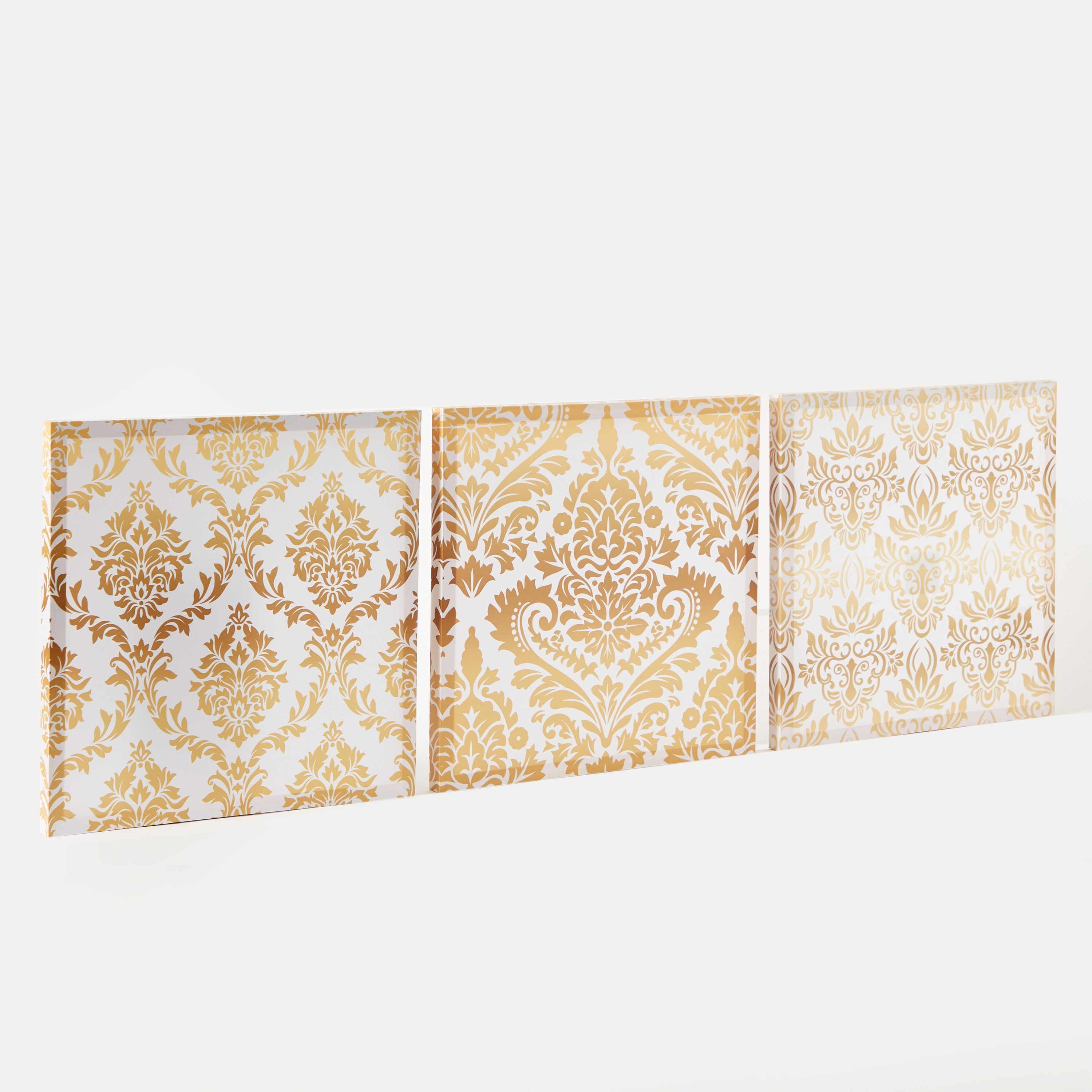 طقم زينة حائط 3 قطع بسطح لامع من زينب رمضان - 40x40x2.5 سم-hbxhomeware-hbxdecorandfurnishings-image-5