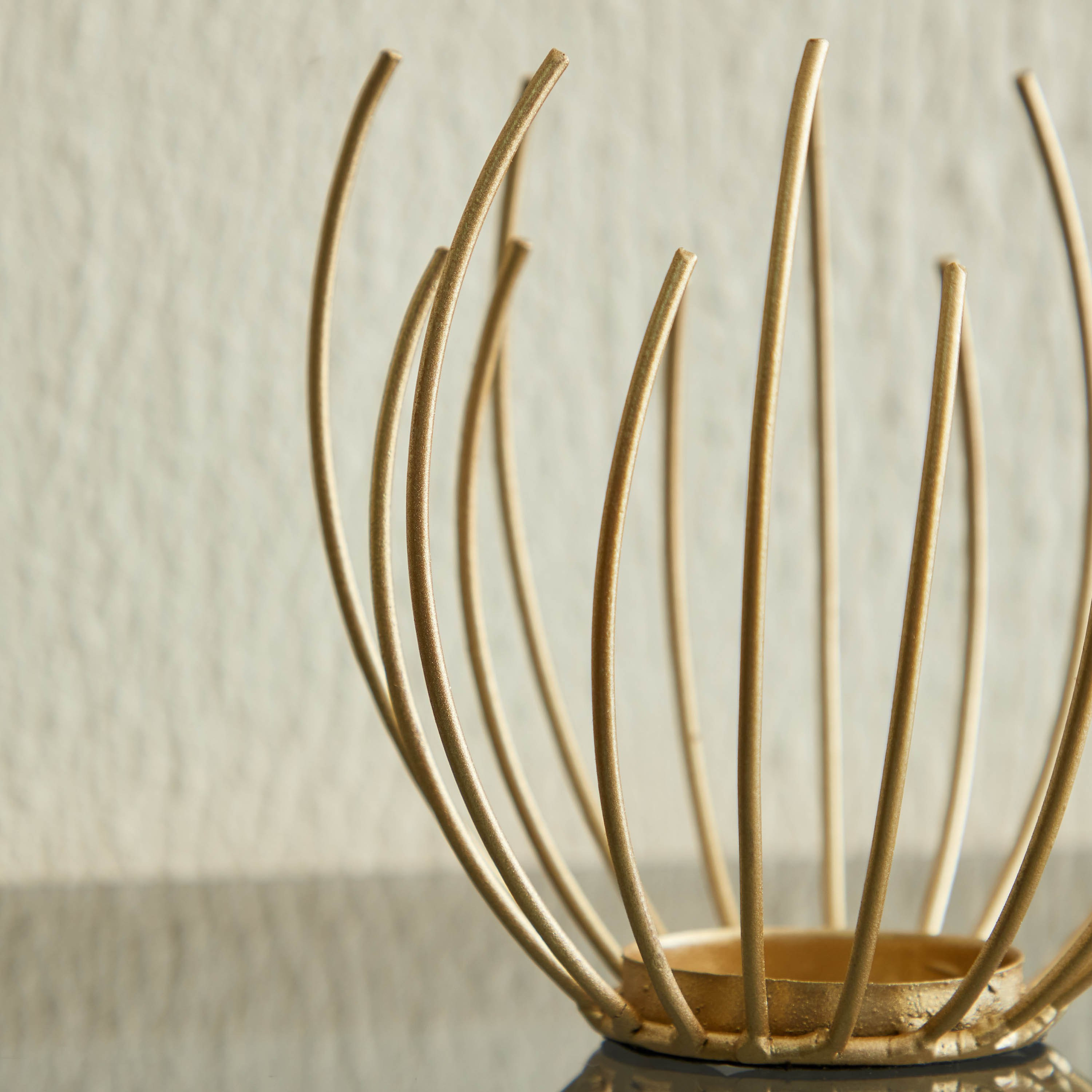 حامل شموع صغيرة معدني بتصميم أوراق شجر من إسكو - 13x13x12 سم-hbxlivingroom-decorandaccessories-candleholders-image-3