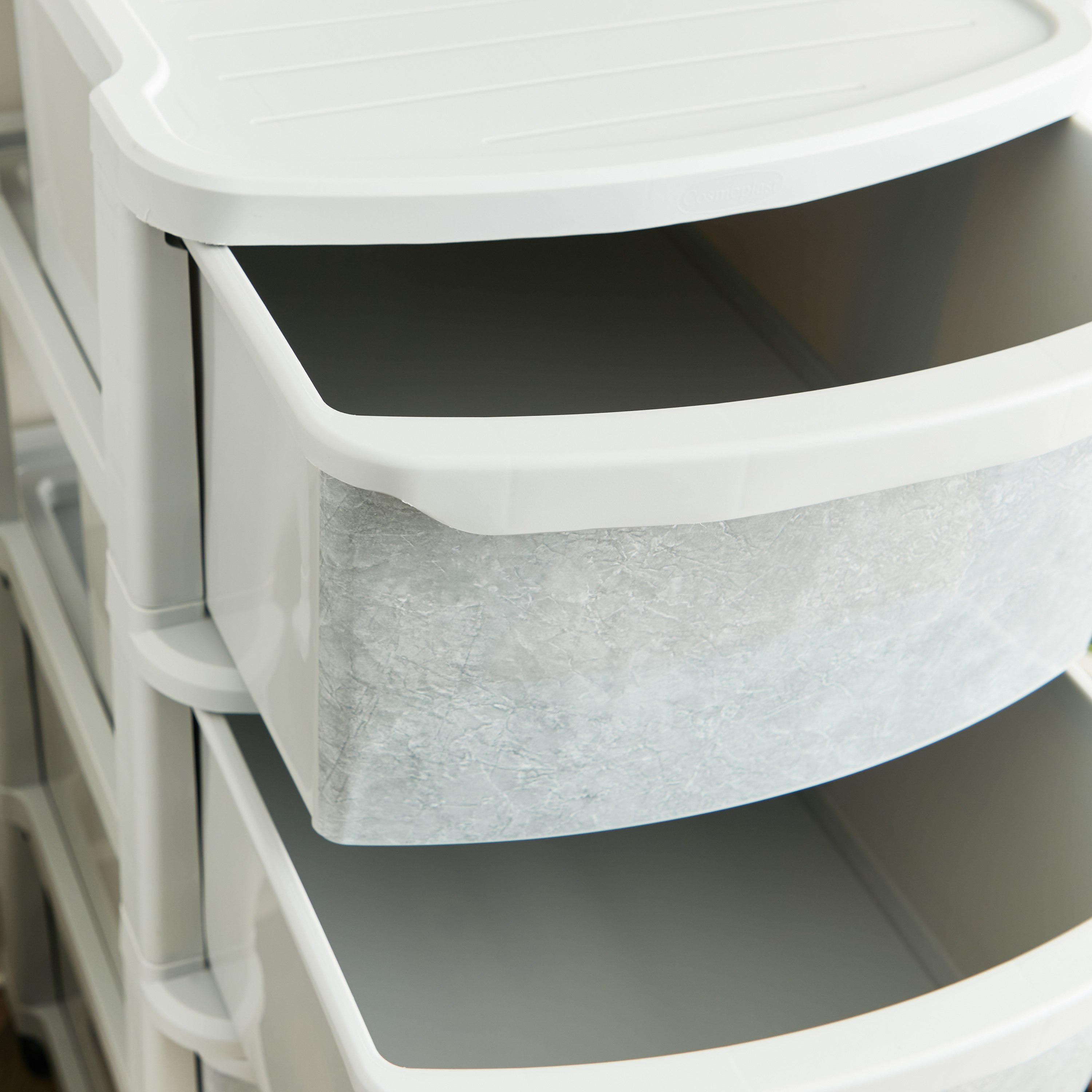 Cosmoplast 4-Tier Multipurpose Storage Cabinet with Wheels - 52x42x96 cm-hbxdecorandfurnishings-homeaccessories-storage-image-3
