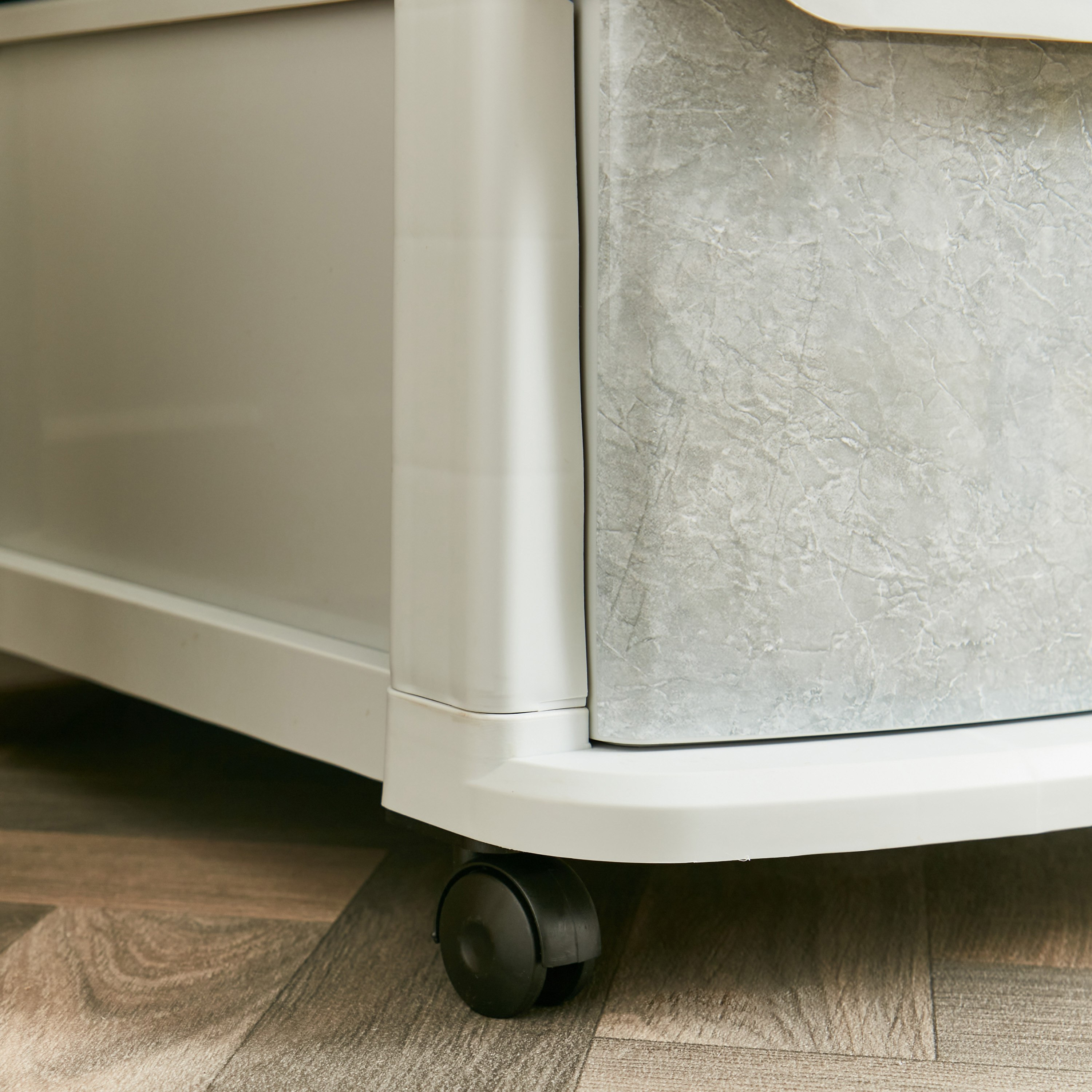 Cosmoplast 4-Tier Multipurpose Storage Cabinet with Wheels - 52x42x96 cm-hbxdecorandfurnishings-homeaccessories-storage-image-4