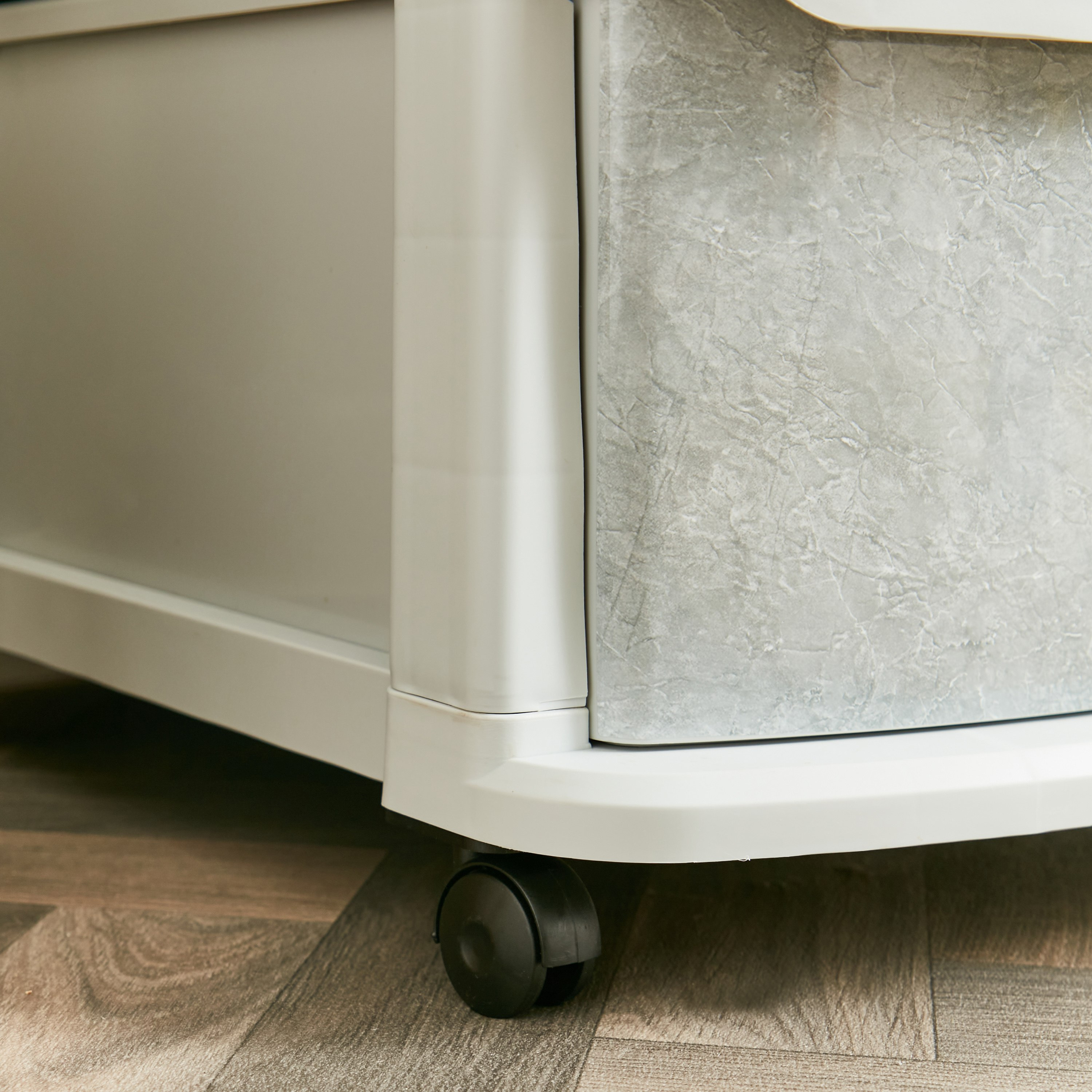 Cosmoplast 3-Tier Multi-Purpose Storage Cabinet with Wheels - 52x42x70 cm-hbxdecorandfurnishings-homeaccessories-storage-image-4