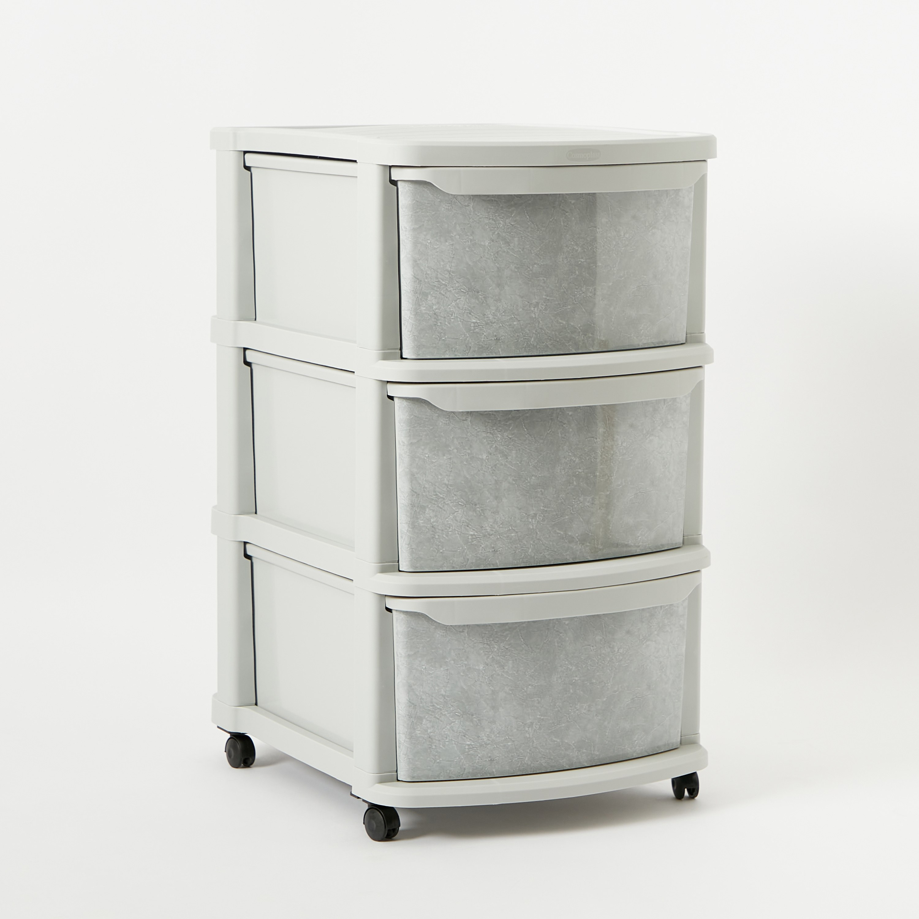 Cosmoplast 3-Tier Multi-Purpose Storage Cabinet with Wheels - 52x42x70 cm-hbxdecorandfurnishings-homeaccessories-storage-image-6