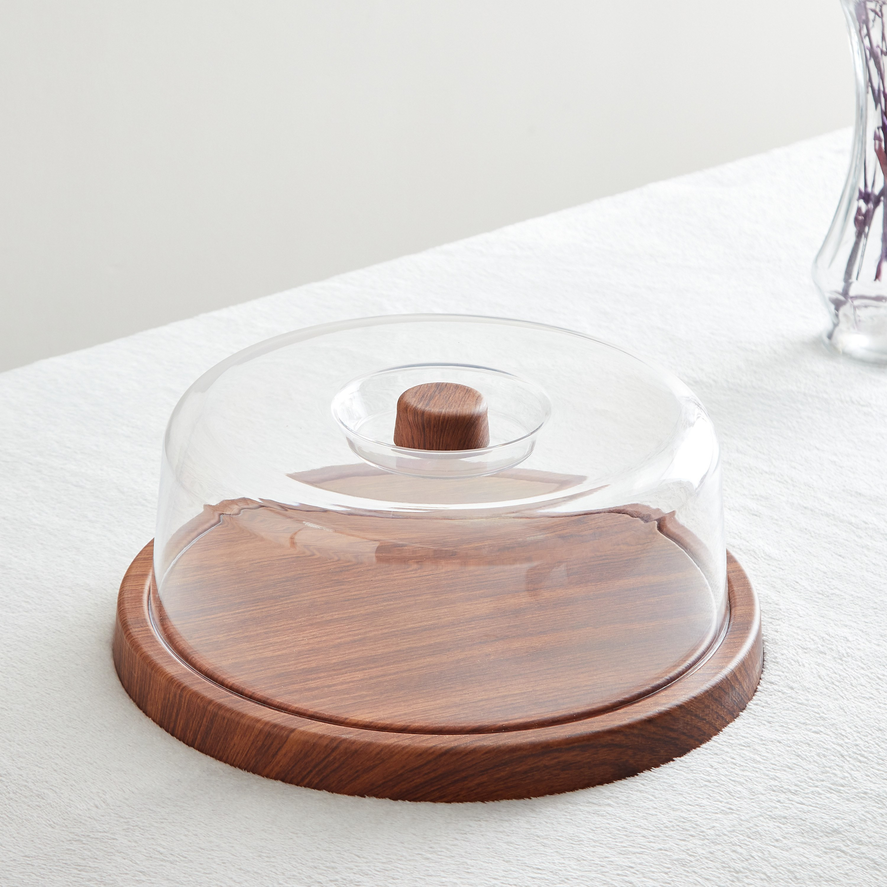 Neo Cake Serving Tray with Transparent Lid - 41x41x34.5 cm-hbxdecorandfurnishings-tabletop-serveware-image-2