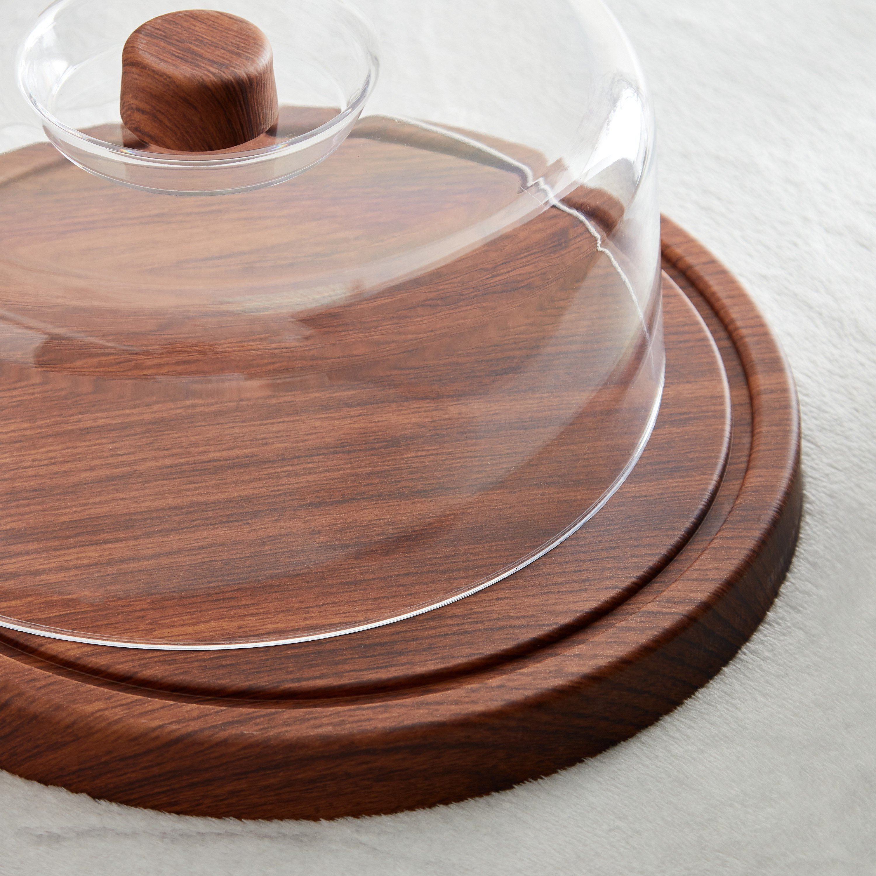 Neo Cake Serving Tray with Transparent Lid - 41x41x34.5 cm-hbxdecorandfurnishings-tabletop-serveware-image-4