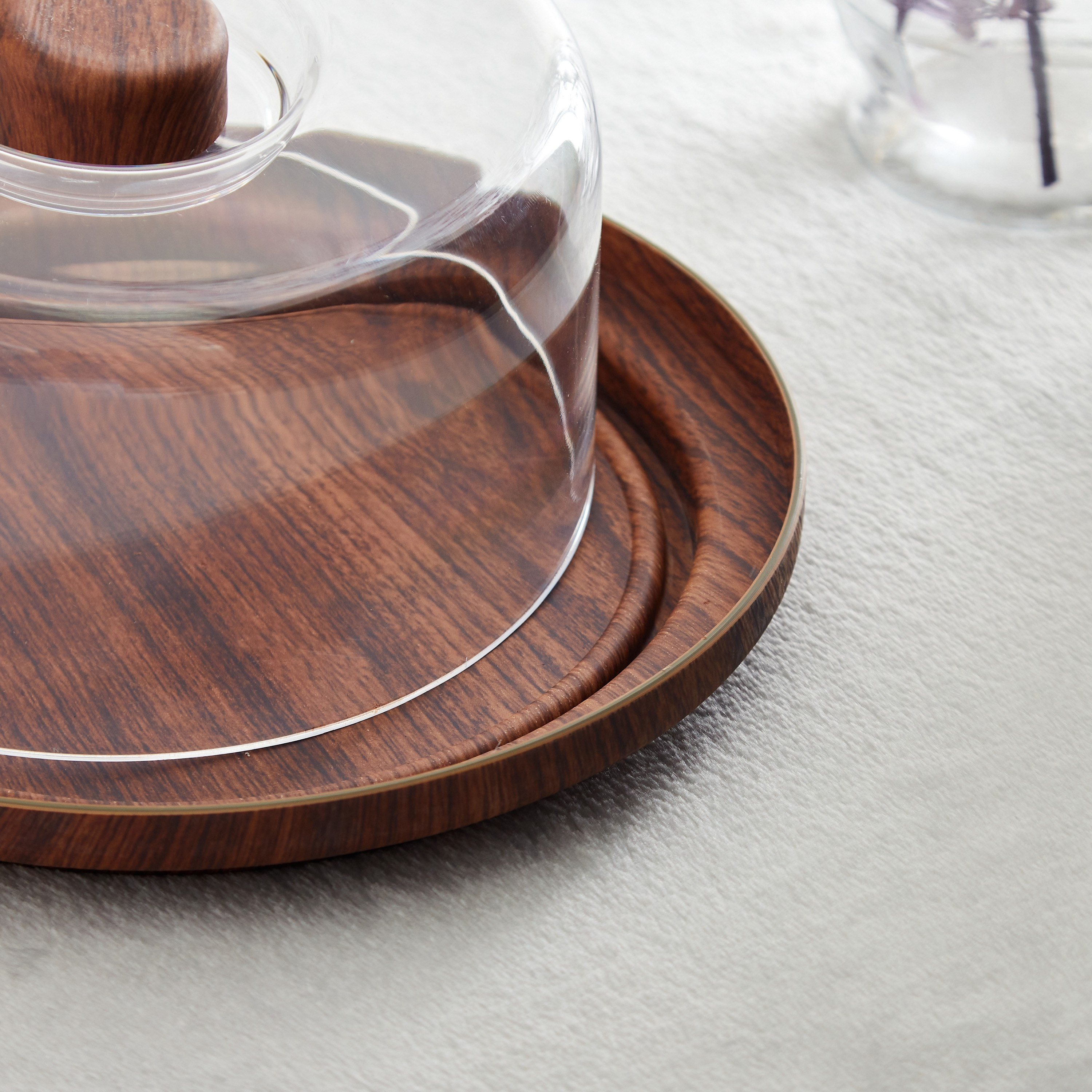 Neo Cake Serving Tray with Transparent Lid - 23x23x7 cm-hbxdecorandfurnishings-tabletop-serveware-image-4