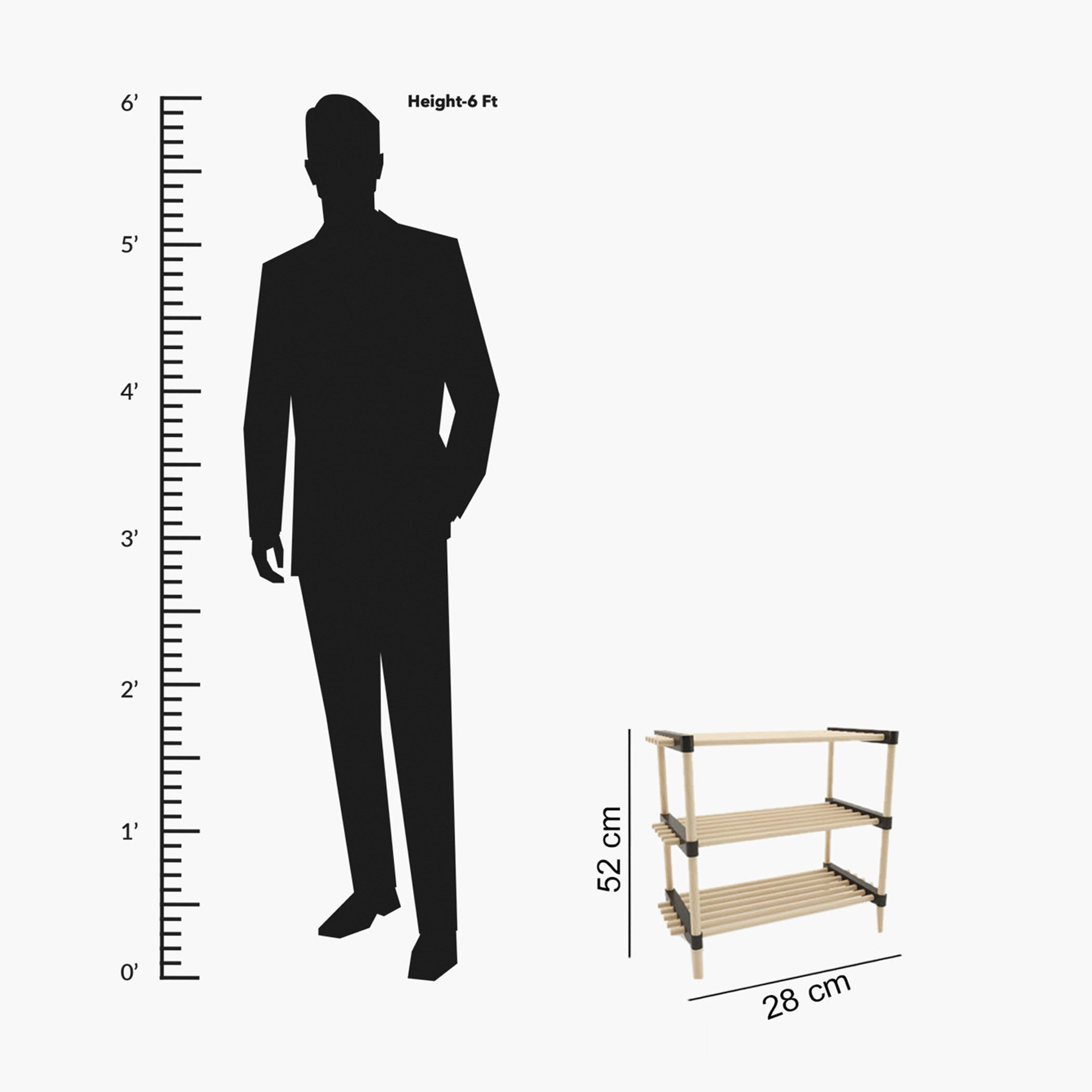 Neo 3-Tier Seawood Bamboo Shoe Rack for up to 9 Pairs - 56x28x52 cm-hbxhomeware-hbxkitchen-image-4