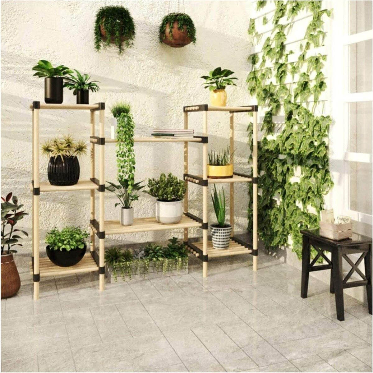 Neo 8-Shelf Seawood Bamboo Modular Rack - 116x28x91.5 cm-hbxoutdoor-hbxoutdoorfurniture-racks-image-1