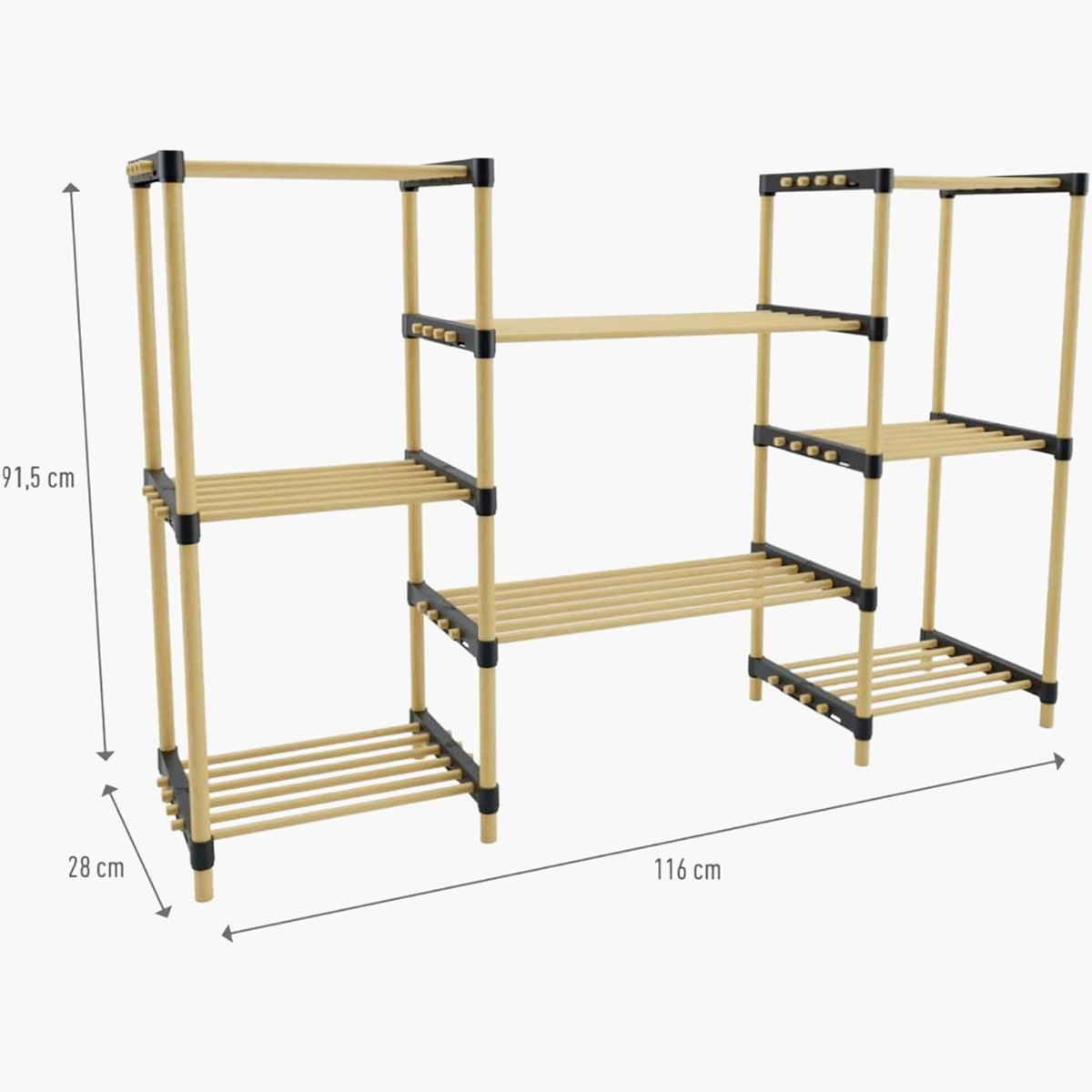Neo 8-Shelf Seawood Bamboo Modular Rack - 116x28x91.5 cm-hbxoutdoor-hbxoutdoorfurniture-racks-image-3