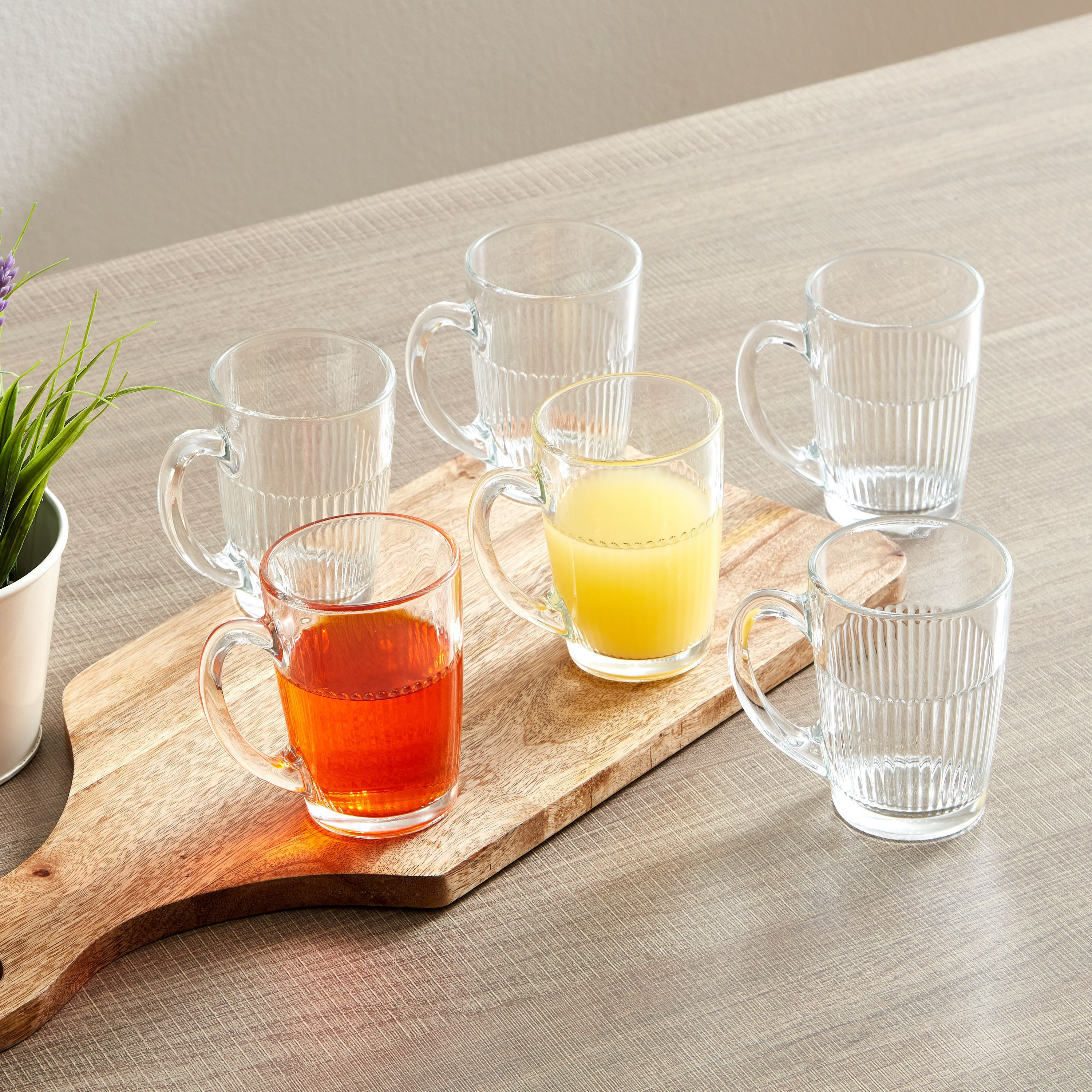 طقم 6 مجات شاي من الزجاج جريدز من نيو مورنينج - 320 مل-hbxhomeware-hbxkitchen-image-1