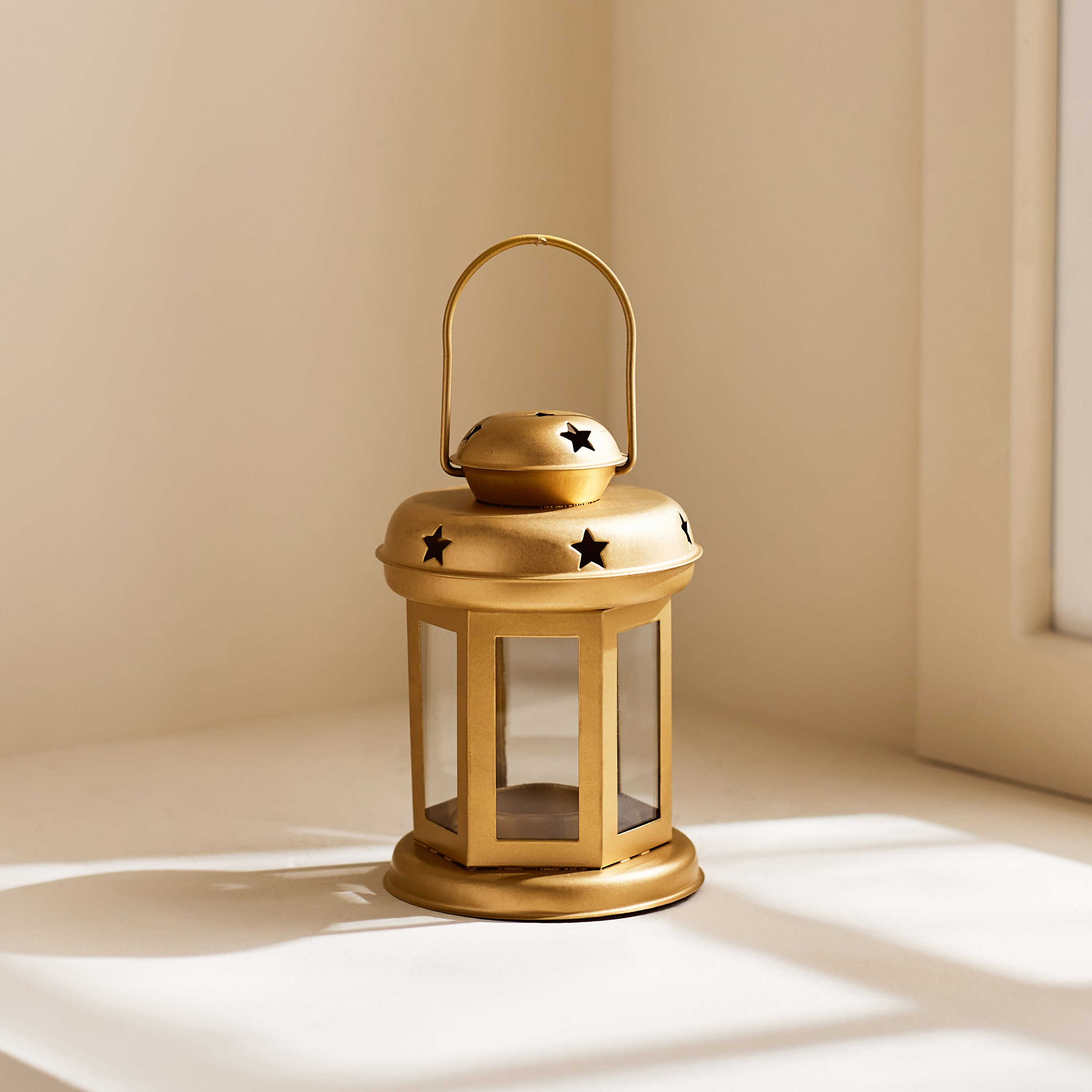 فانوس معدن من أوراف - 10x10x14 سم-hbxdecorandfurnishings-homeaccessories-lanterns-image-1