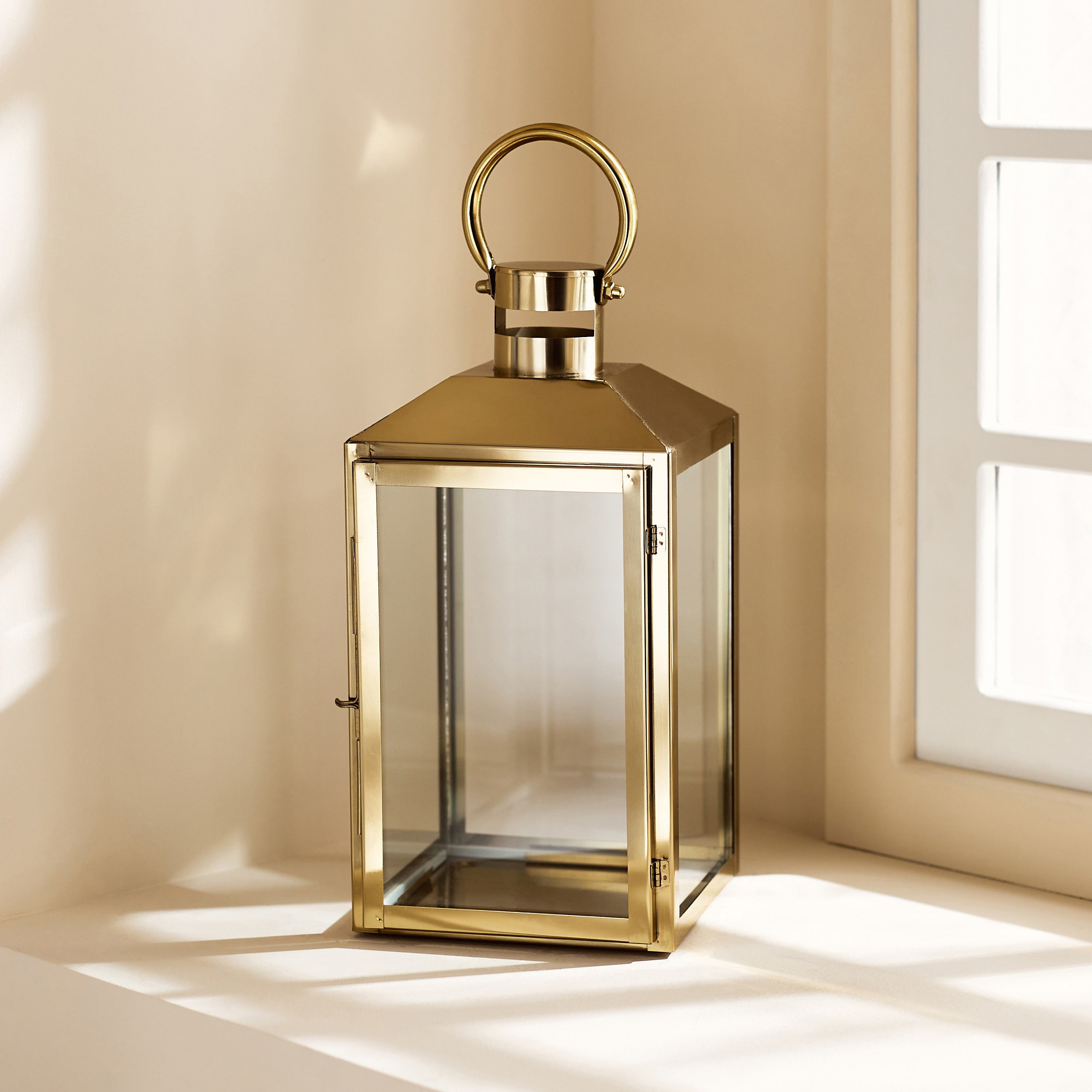 فانوس معدن من أوراف - 16x16x33 سم-hbxdecorandfurnishings-homeaccessories-lanterns-image-2