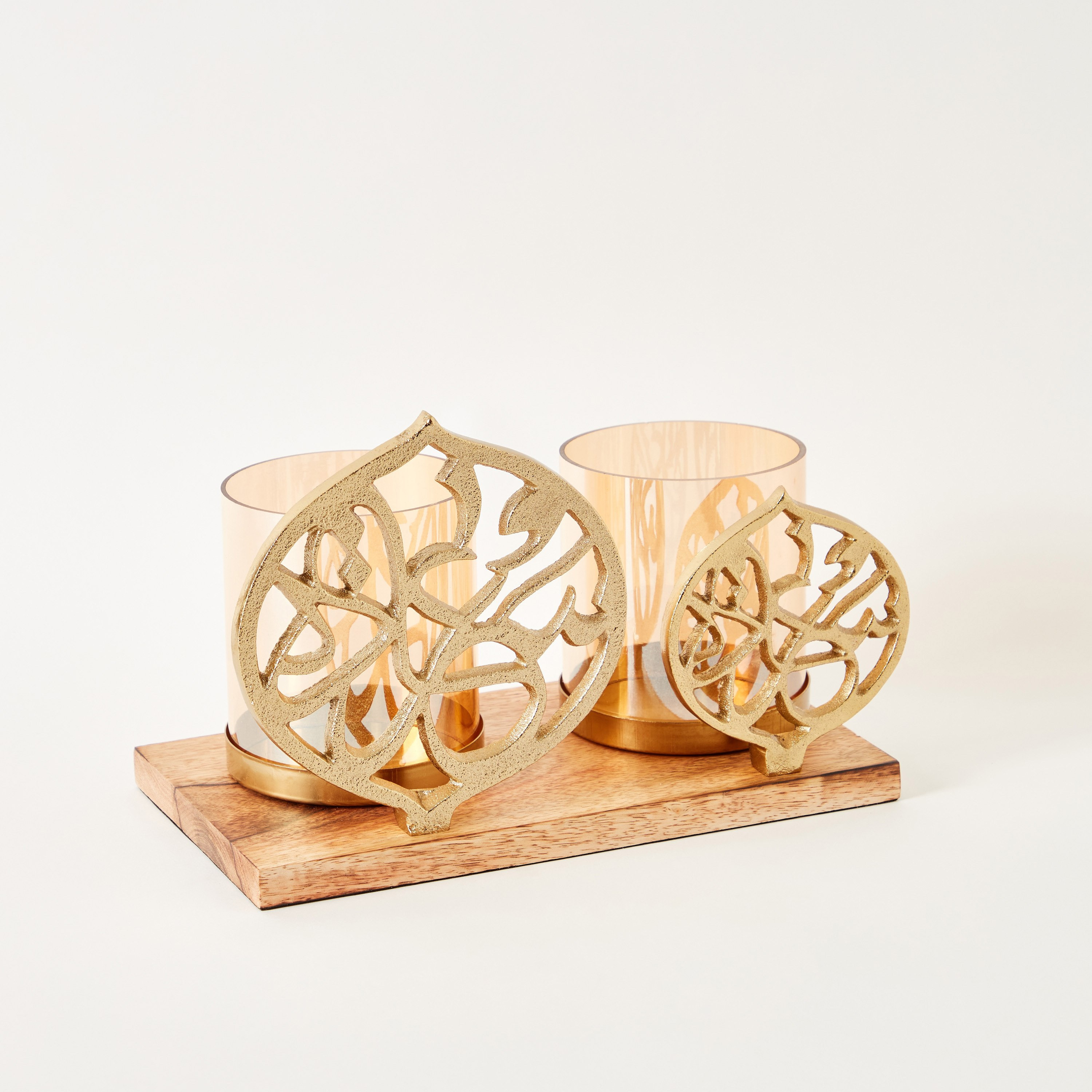 حامل شموع معدن بتصميم خط عربي من أورازي - 26x11x18 سم-hbxlivingroom-decorandaccessories-candleholders-image-6