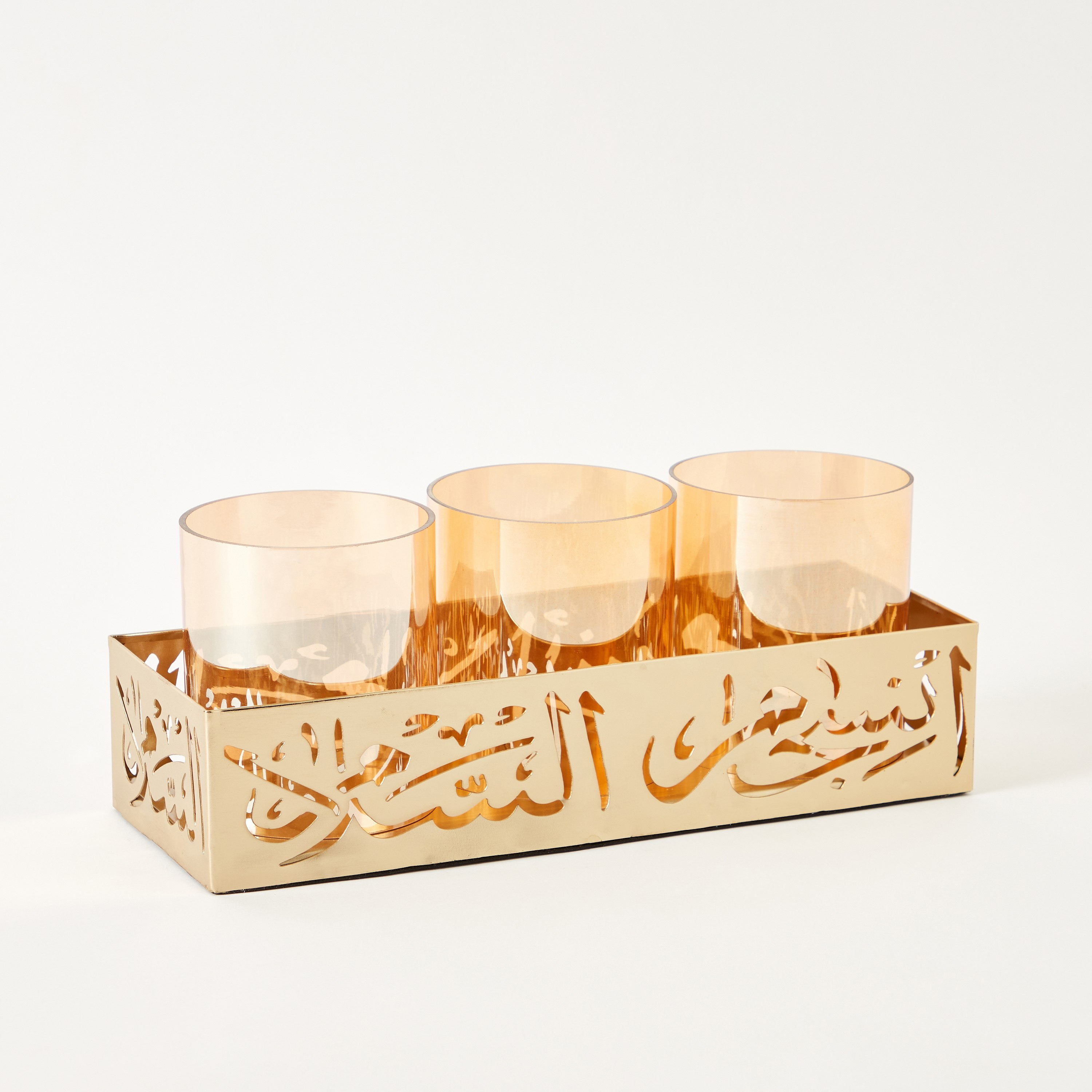 حامل شموع معدن بالخط العربي مع صينية معدن من أورازي - 30x10.5x11 سم-hbxlivingroom-decorandaccessories-candleholders-image-6