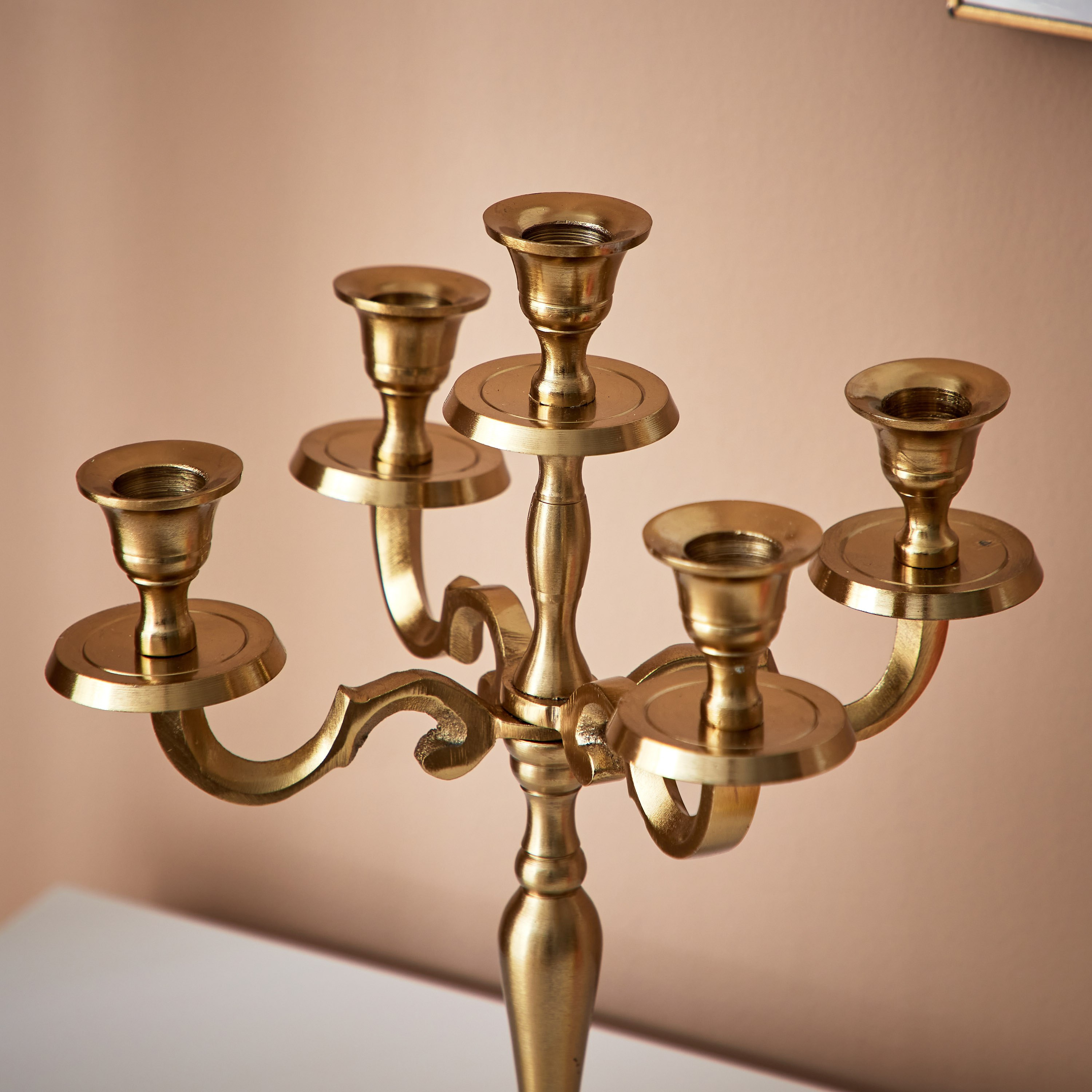 حامل شموع معدني 5 أذرع من أورازي - 26x26x32 سم-hbxlivingroom-decorandaccessories-candleholders-image-3