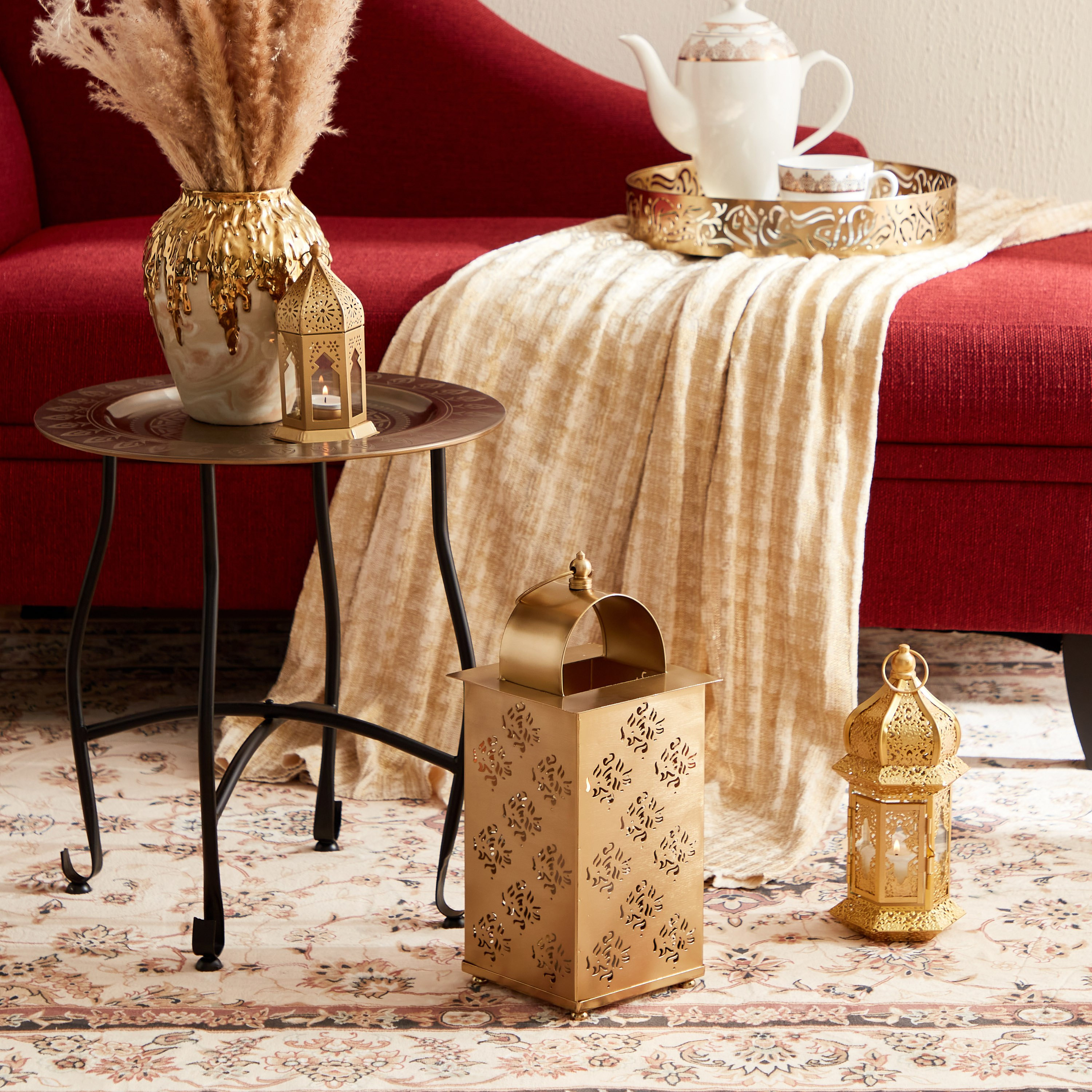 طاولة مغربية معدن من أورازي - 40.5x40.5x44.5 سم-hbxfurniture-livingroom-endtables-image-5