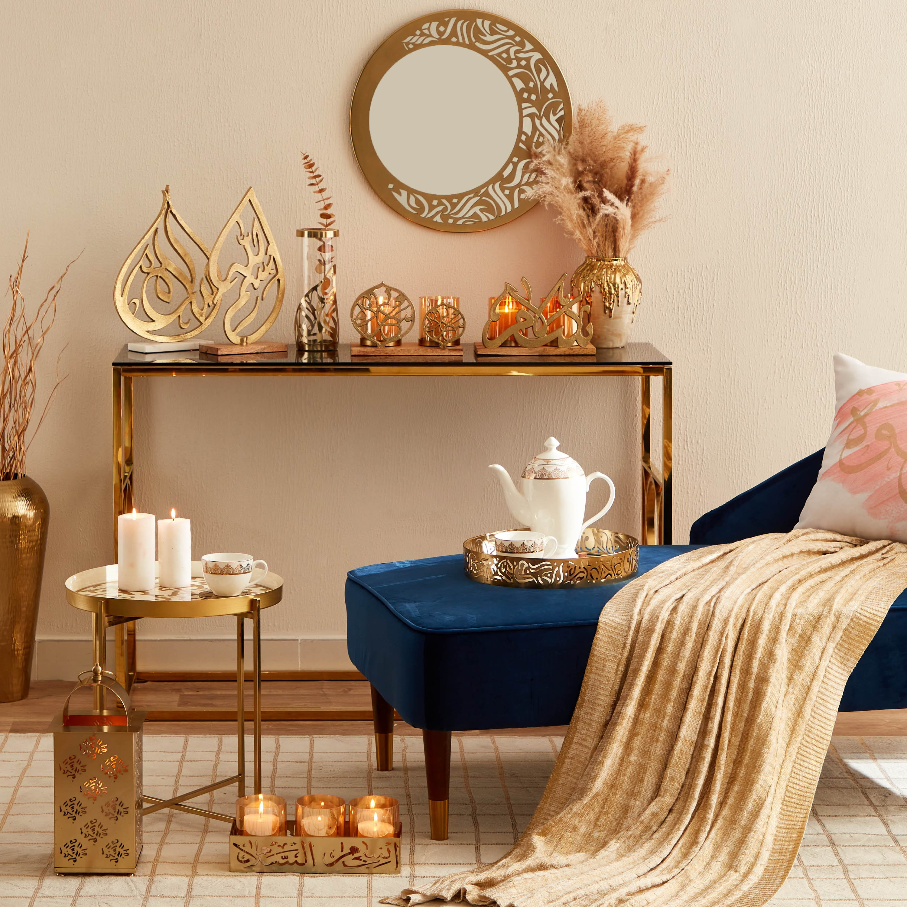 مرآة معدن مستديرة بتصميم خط عربي من أورازي - 50 سم-hbxhomeware-hbxdecorandfurnishings-image-5
