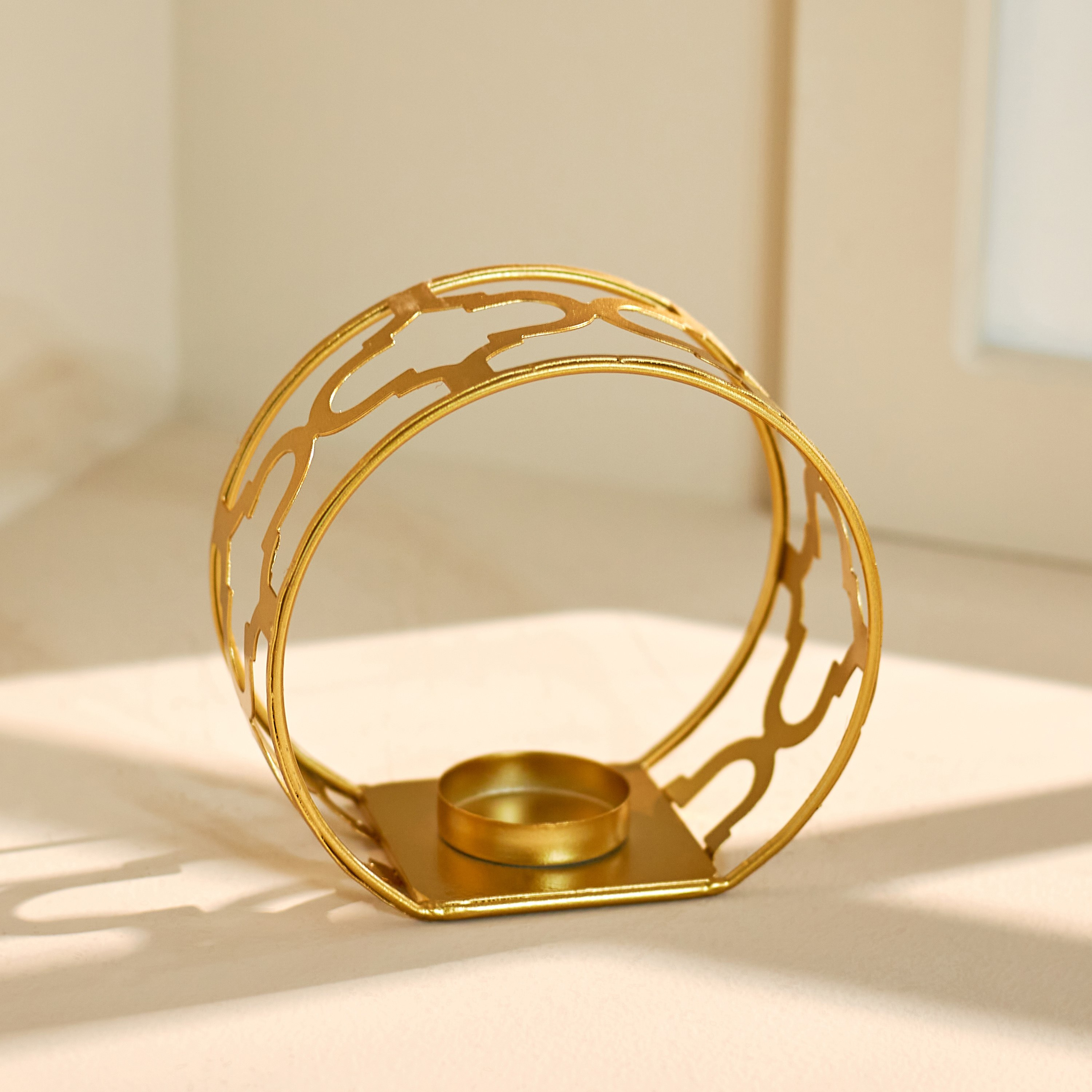 Greg Round Metal Candle Holder - 13.5x5x12.5 cm-hbxlivingroom-decorandaccessories-candleholders-image-2