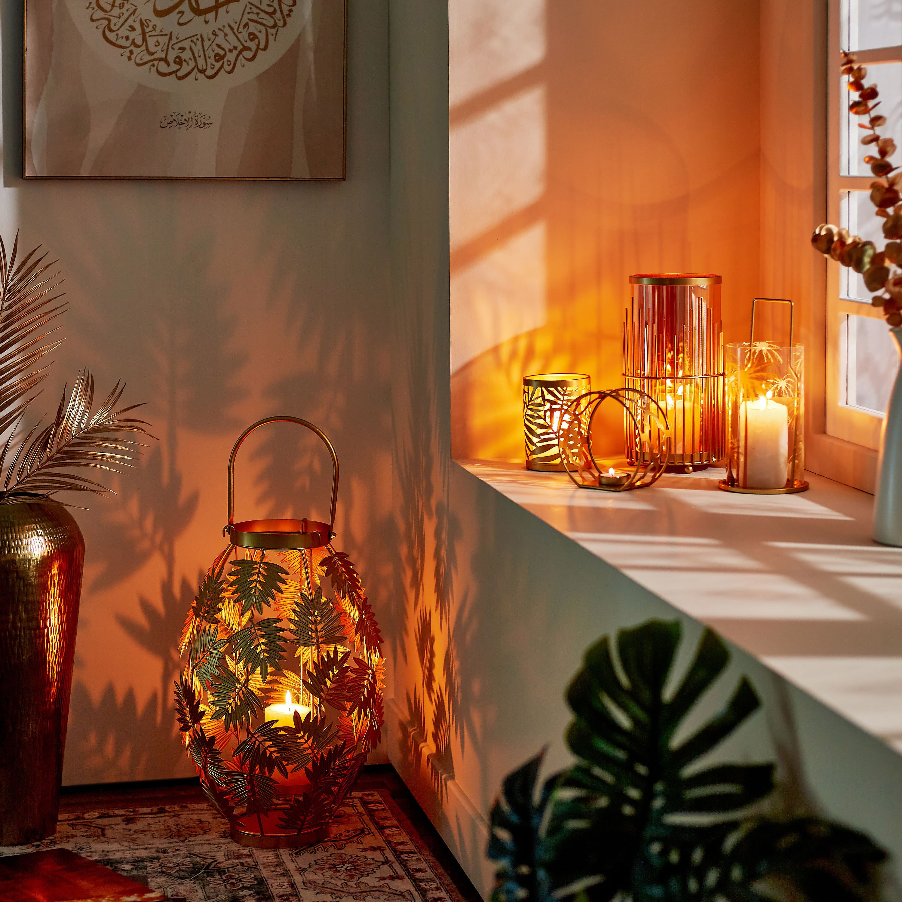 Greg Metal Palm Candleholder - 28x28x46.5 cm-hbxlivingroom-decorandaccessories-candleholders-image-6