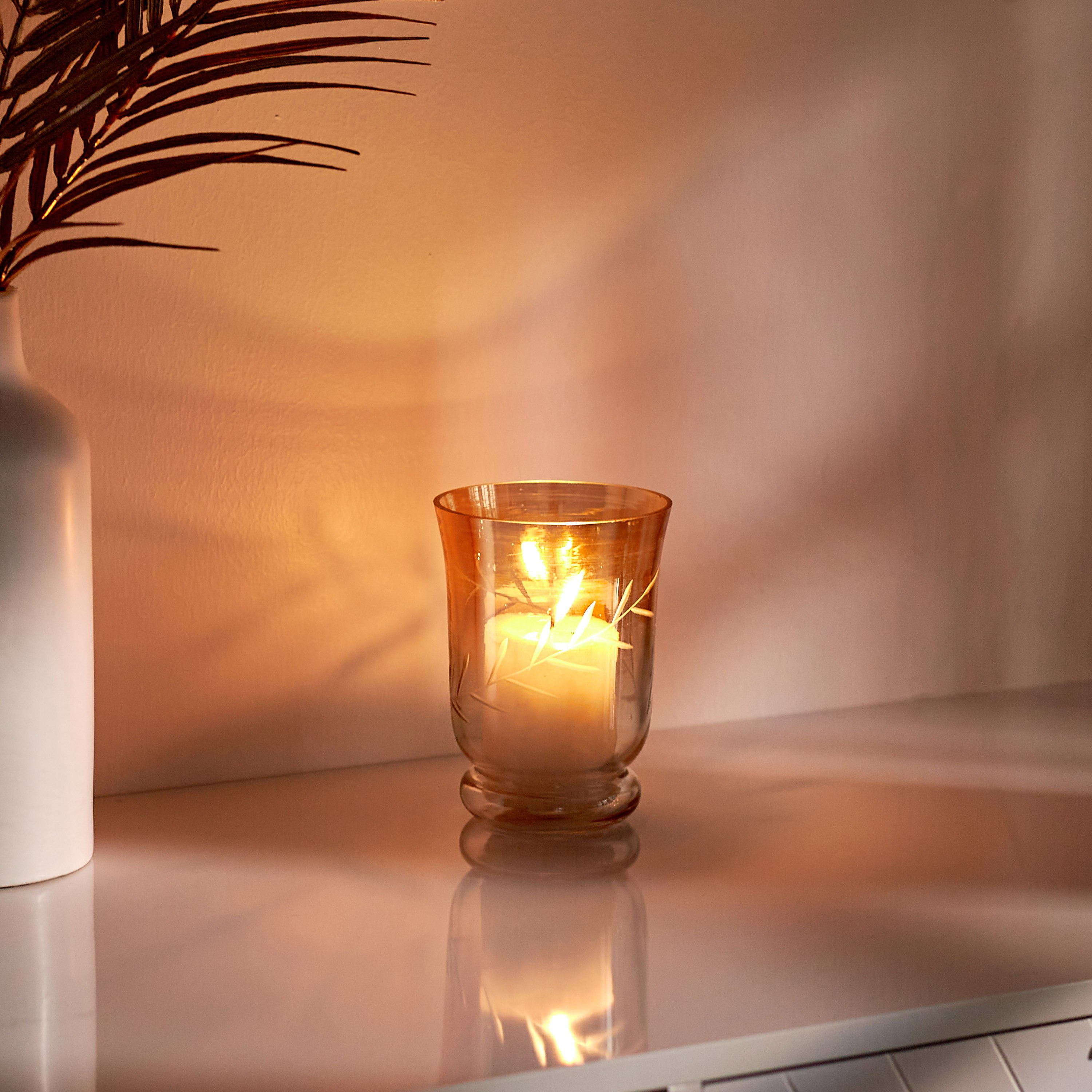 حامل شموع ديكور زجاج من درو - 10.5x14 سم-hbxlivingroom-decorandaccessories-candleholders-image-1