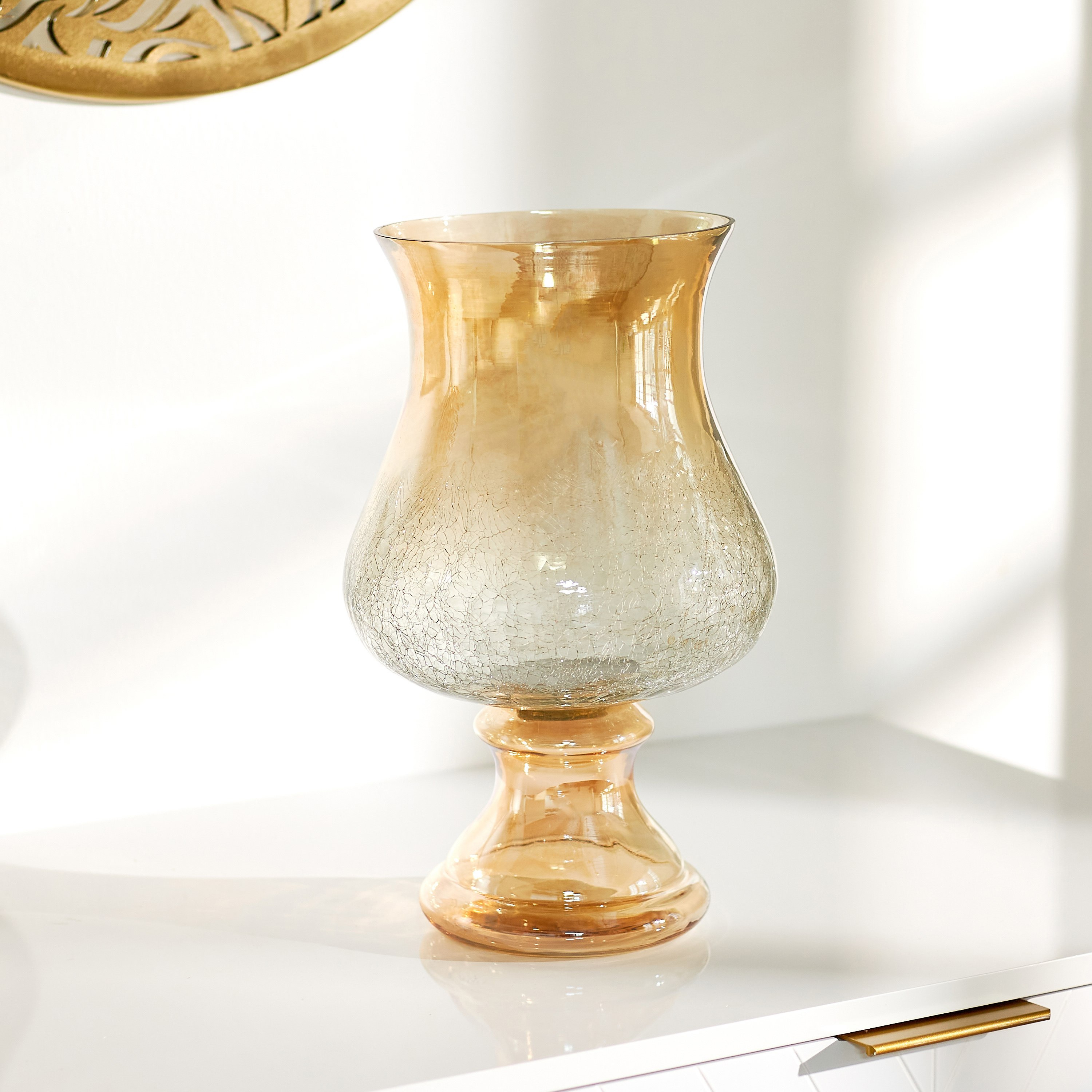 حامل شموع ديكور زجاج من درو - 20x32.5 سم-hbxlivingroom-decorandaccessories-candleholders-image-2