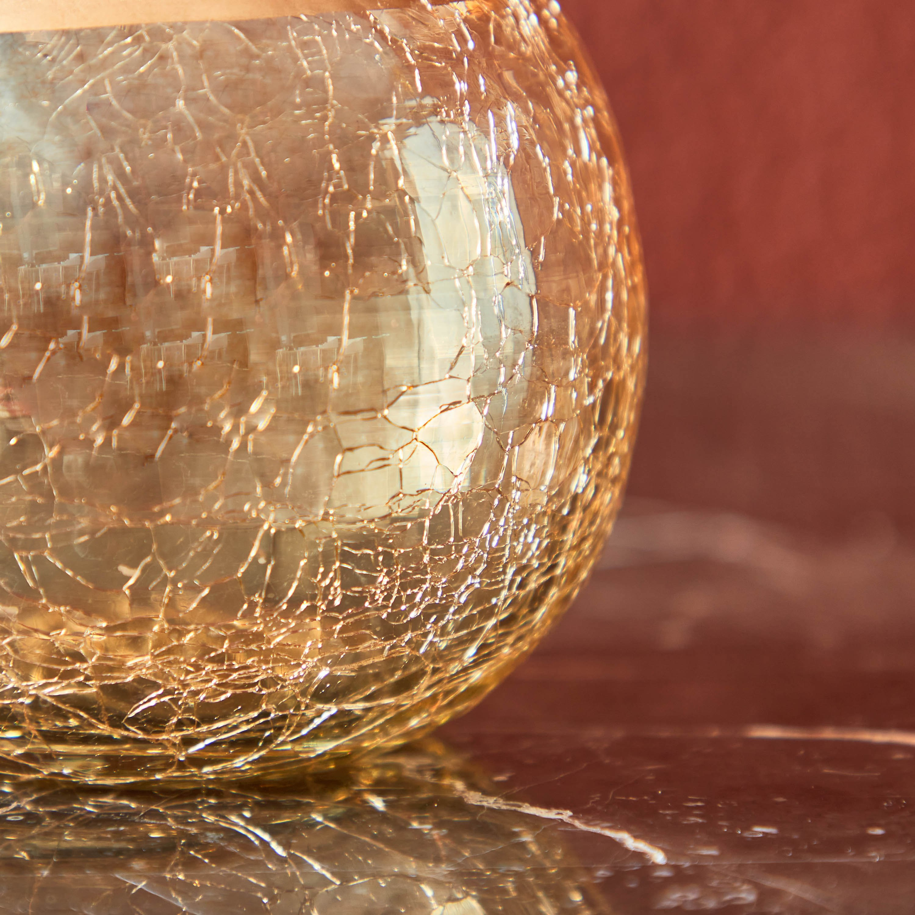 Drew Glass Belissimo Crackled Tealight Holder - 8.5x8.5x6 cm-hbxlivingroom-decorandaccessories-candleholders-image-4