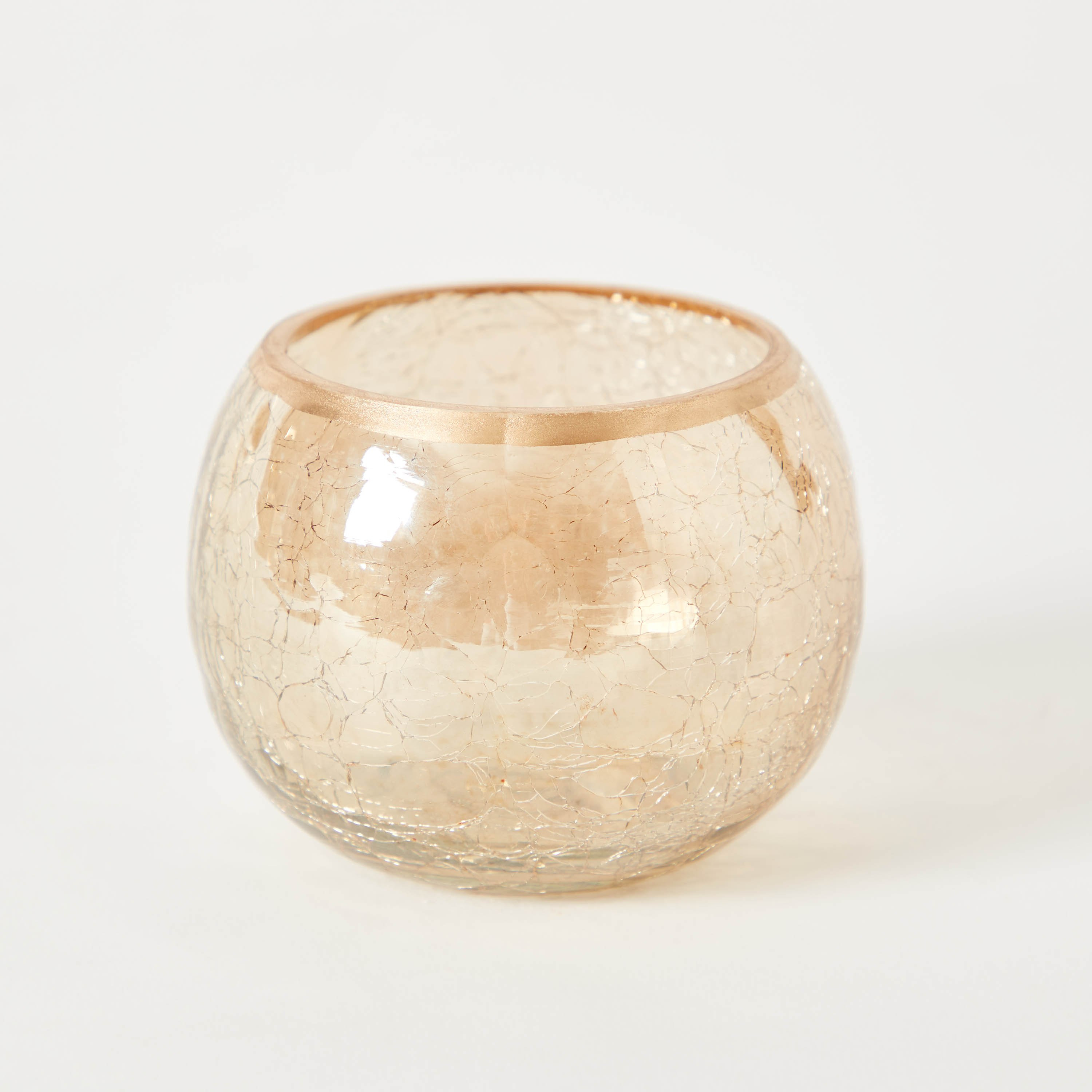 Drew Glass Belissimo Crackled Tealight Holder - 8.5x8.5x6 cm-hbxlivingroom-decorandaccessories-candleholders-image-6