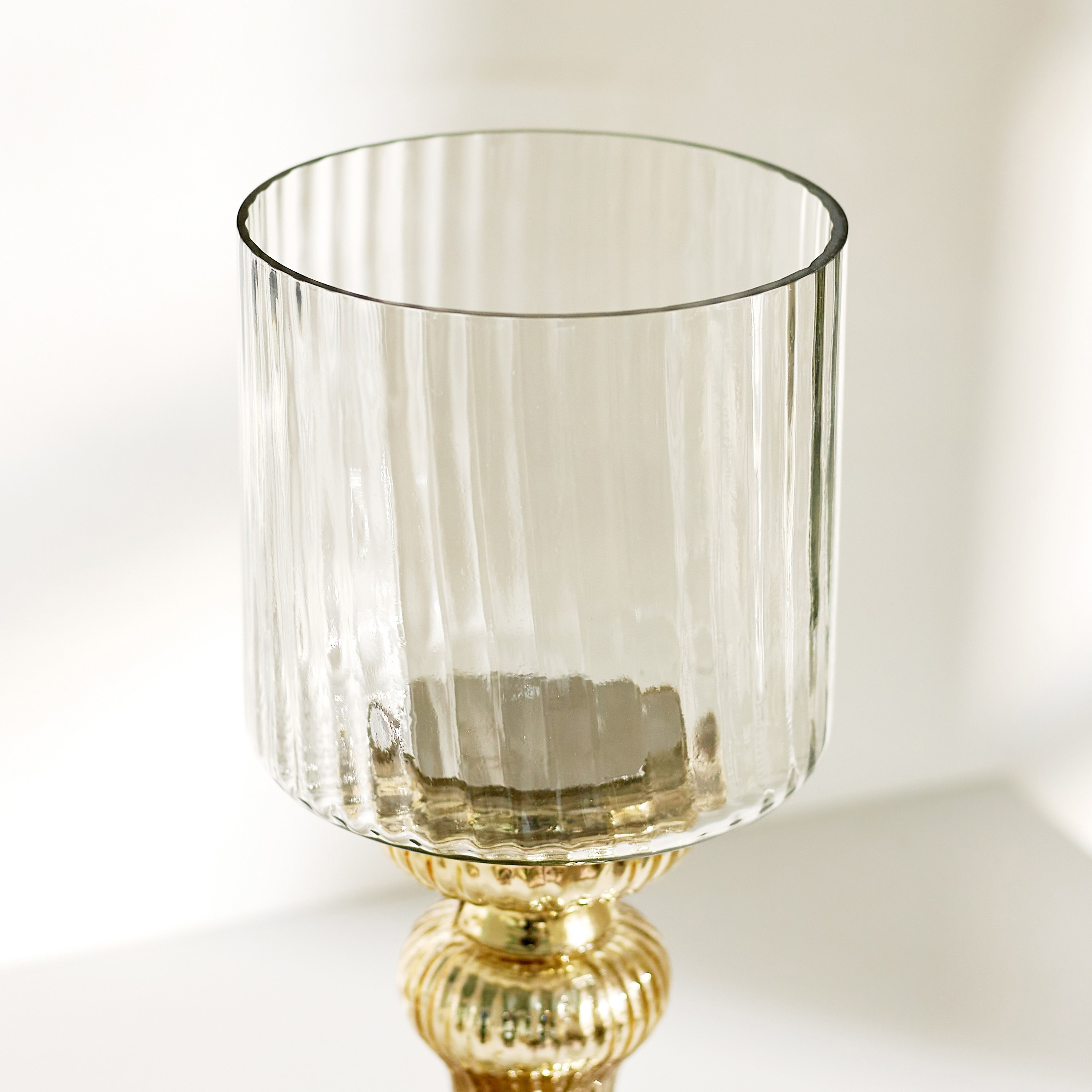 حامل شموع هوريكين زجاج مضلع من درو - 15x15x34 سم-hbxlivingroom-decorandaccessories-candleholders-image-3
