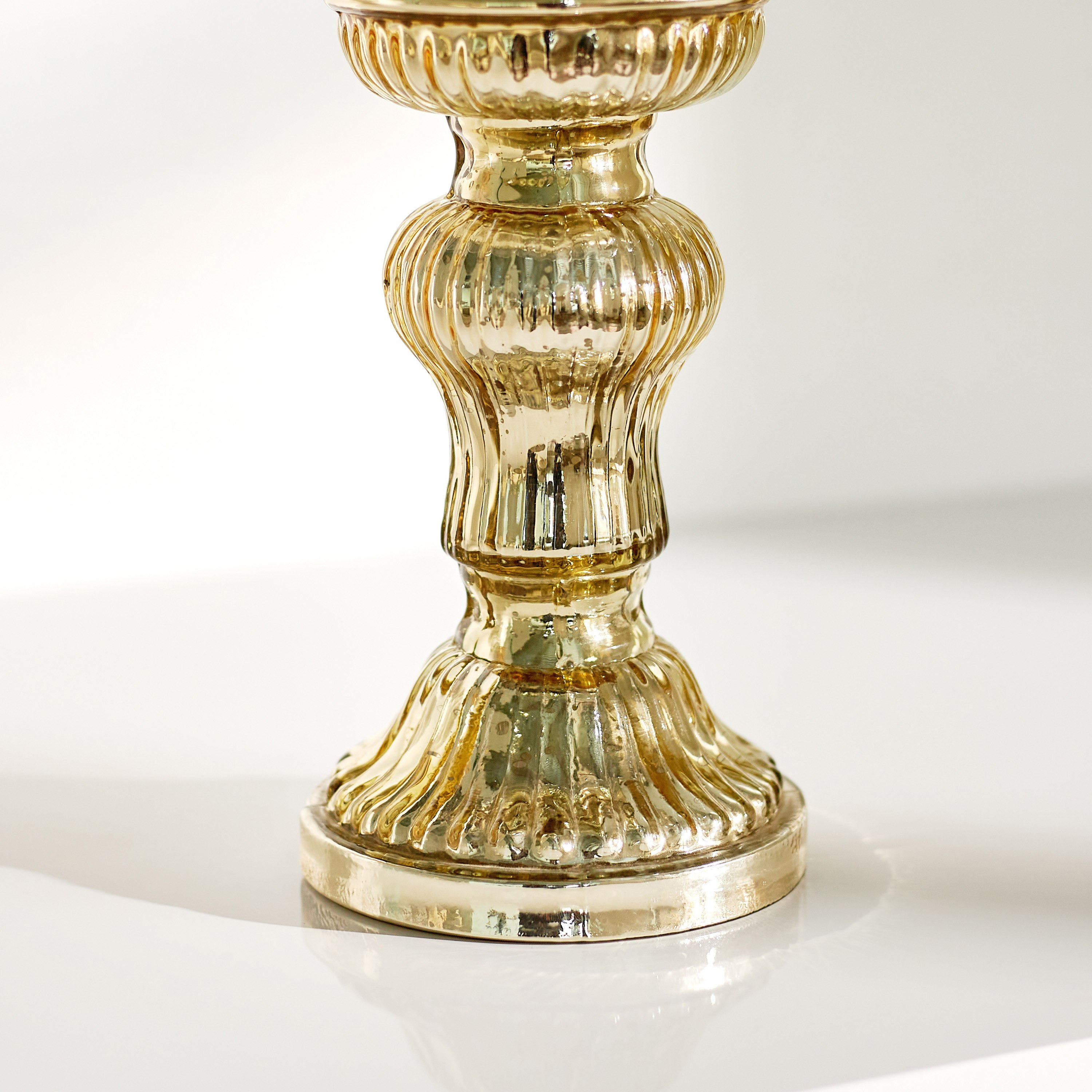 حامل شموع هوريكين زجاج طويل مضلع من درو - 15x39.5 سم-hbxlivingroom-decorandaccessories-candleholders-image-4