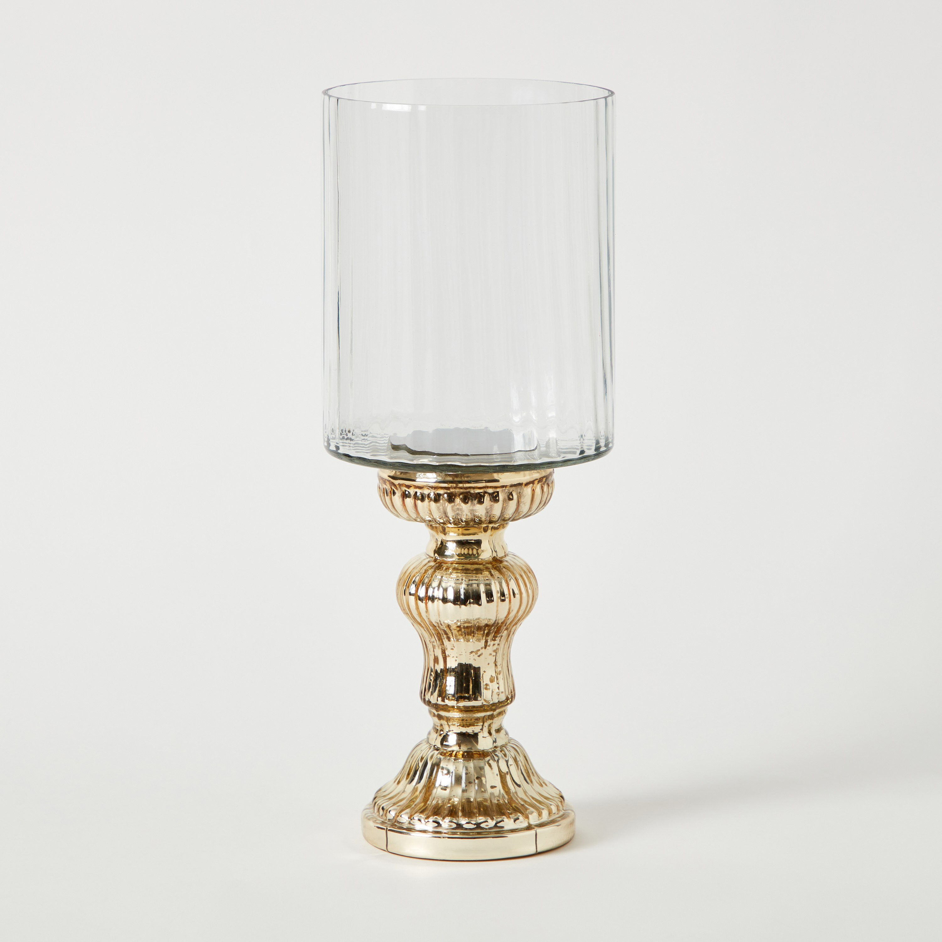 حامل شموع هوريكين زجاج طويل مضلع من درو - 15x39.5 سم-hbxlivingroom-decorandaccessories-candleholders-image-6