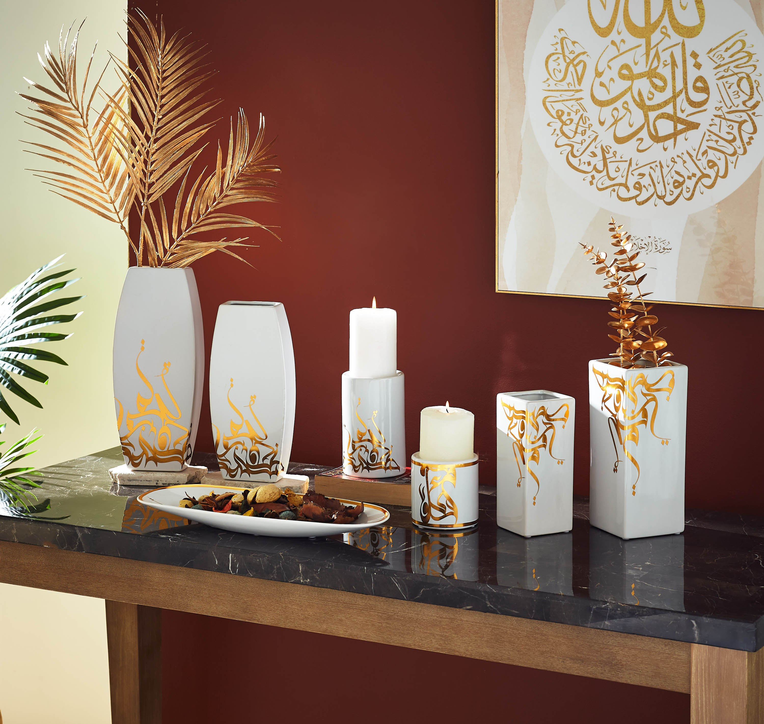 حامل شموع سيراميك مع ملصق من شاز - 9x9x10 سم-hbxlivingroom-decorandaccessories-candleholders-image-5