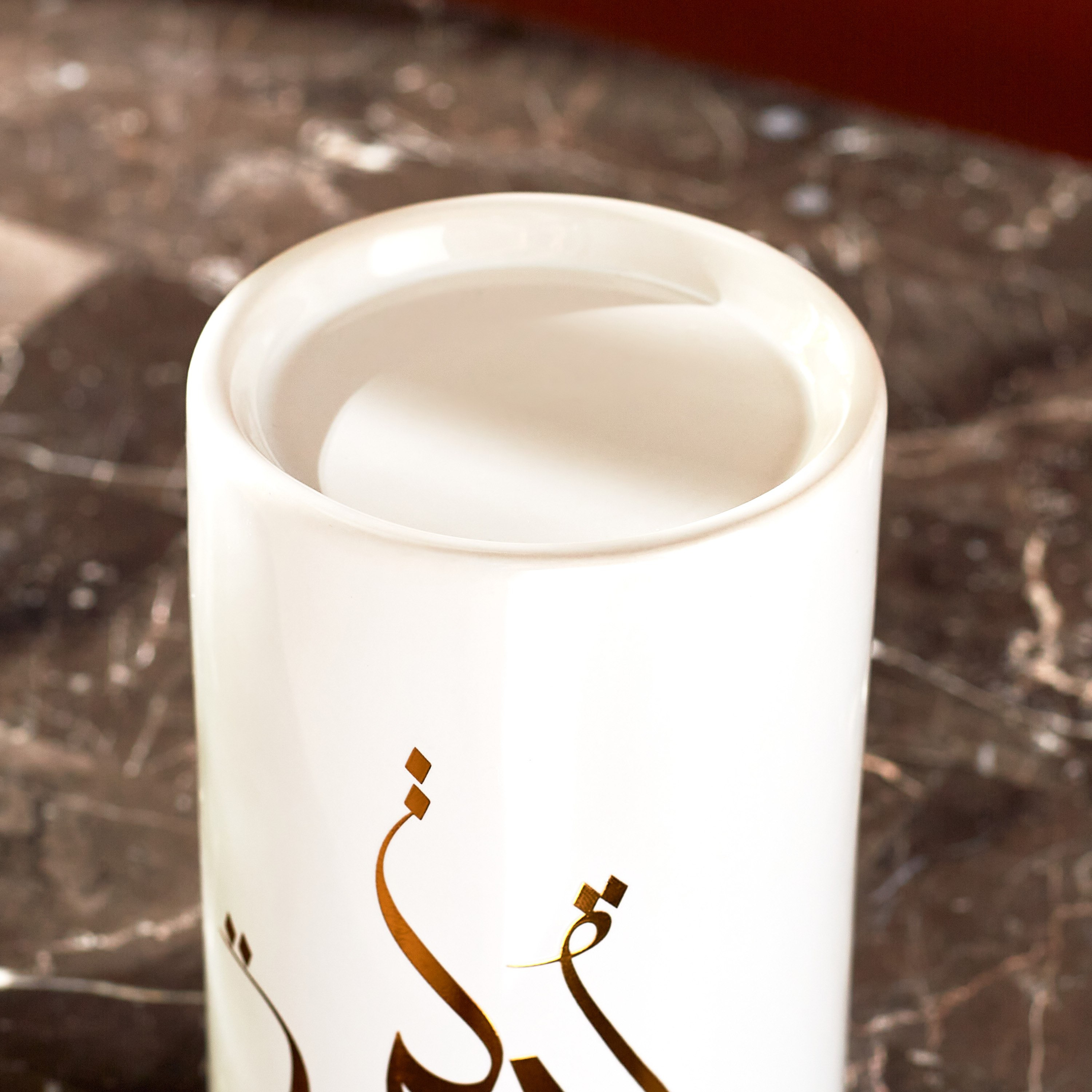 حامل شموع سيراميك مع ملصق من شاز - 9x9x15.5 سم-hbxlivingroom-decorandaccessories-candleholders-image-4