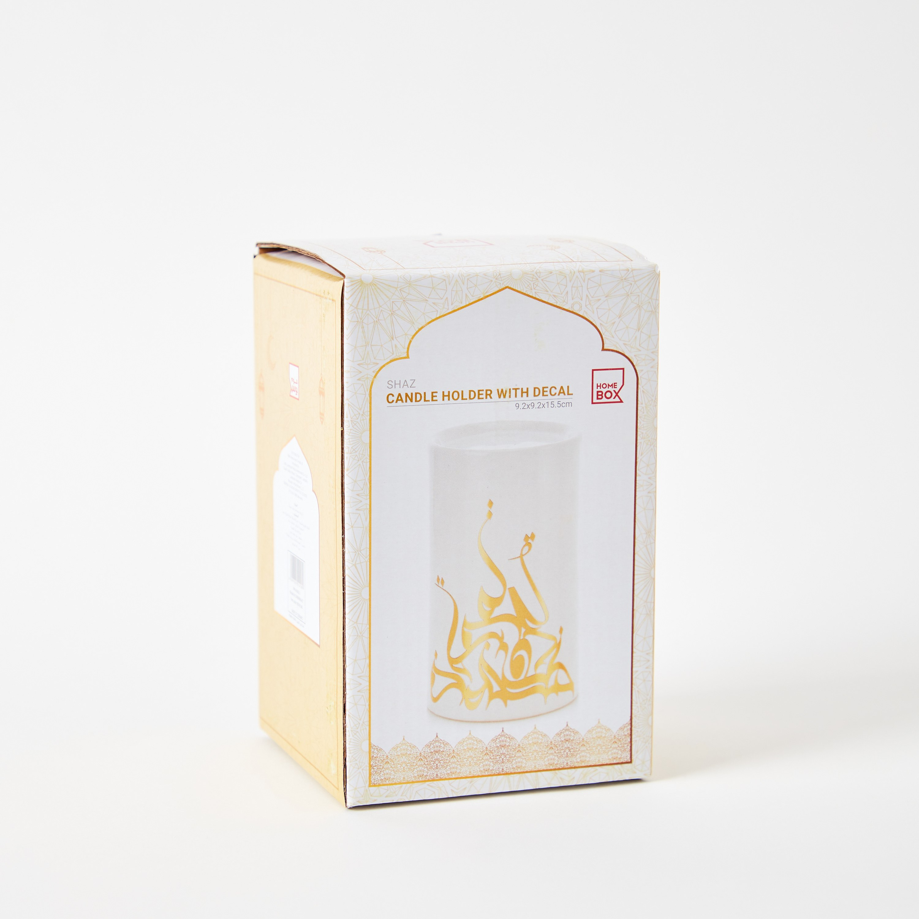 حامل شموع سيراميك مع ملصق من شاز - 9x9x15.5 سم-hbxlivingroom-decorandaccessories-candleholders-image-6