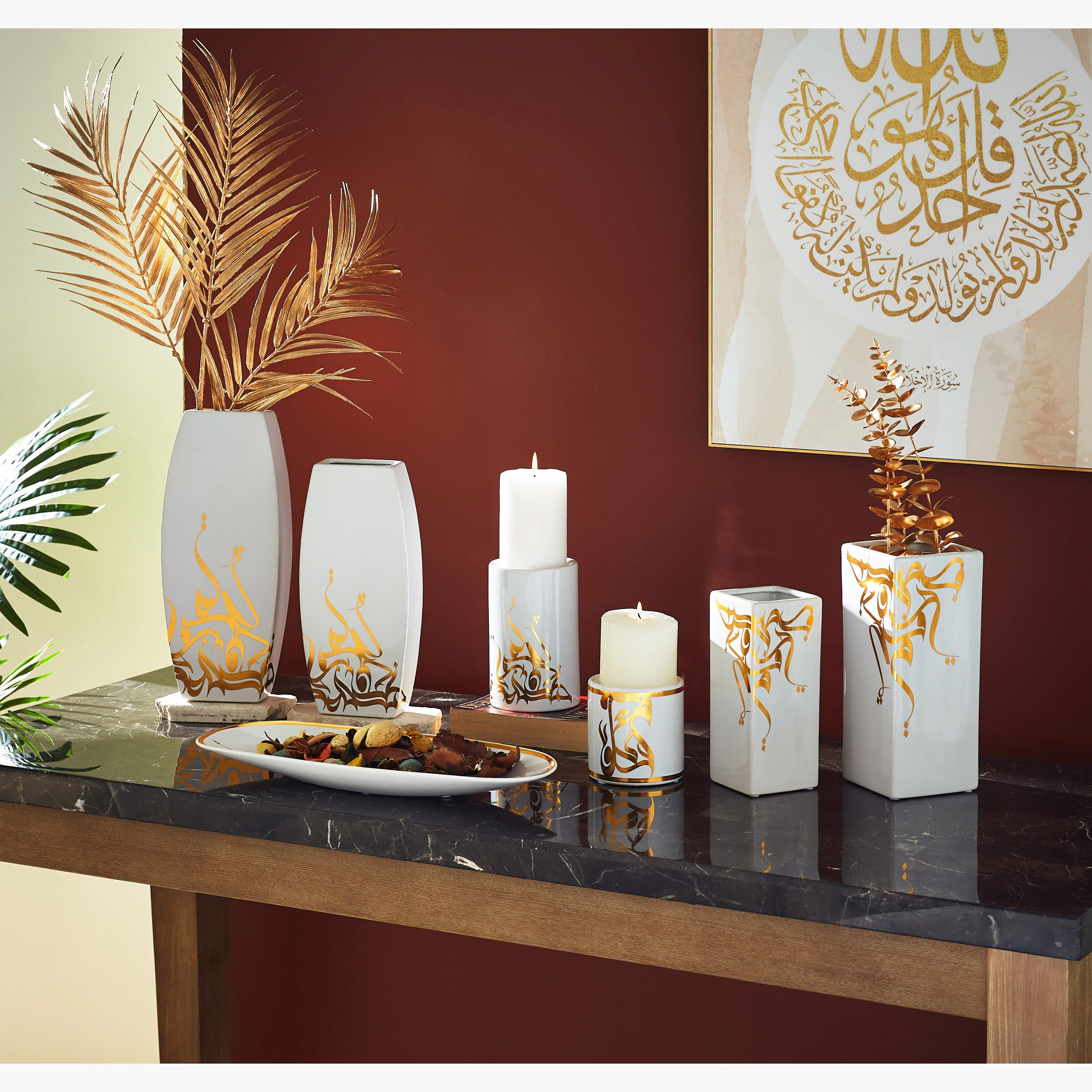 مزهرية سيراميك مع ملصق من شاز - 13x6.5x33 سم-hbxhomeware-hbxdecorandfurnishings-image-5
