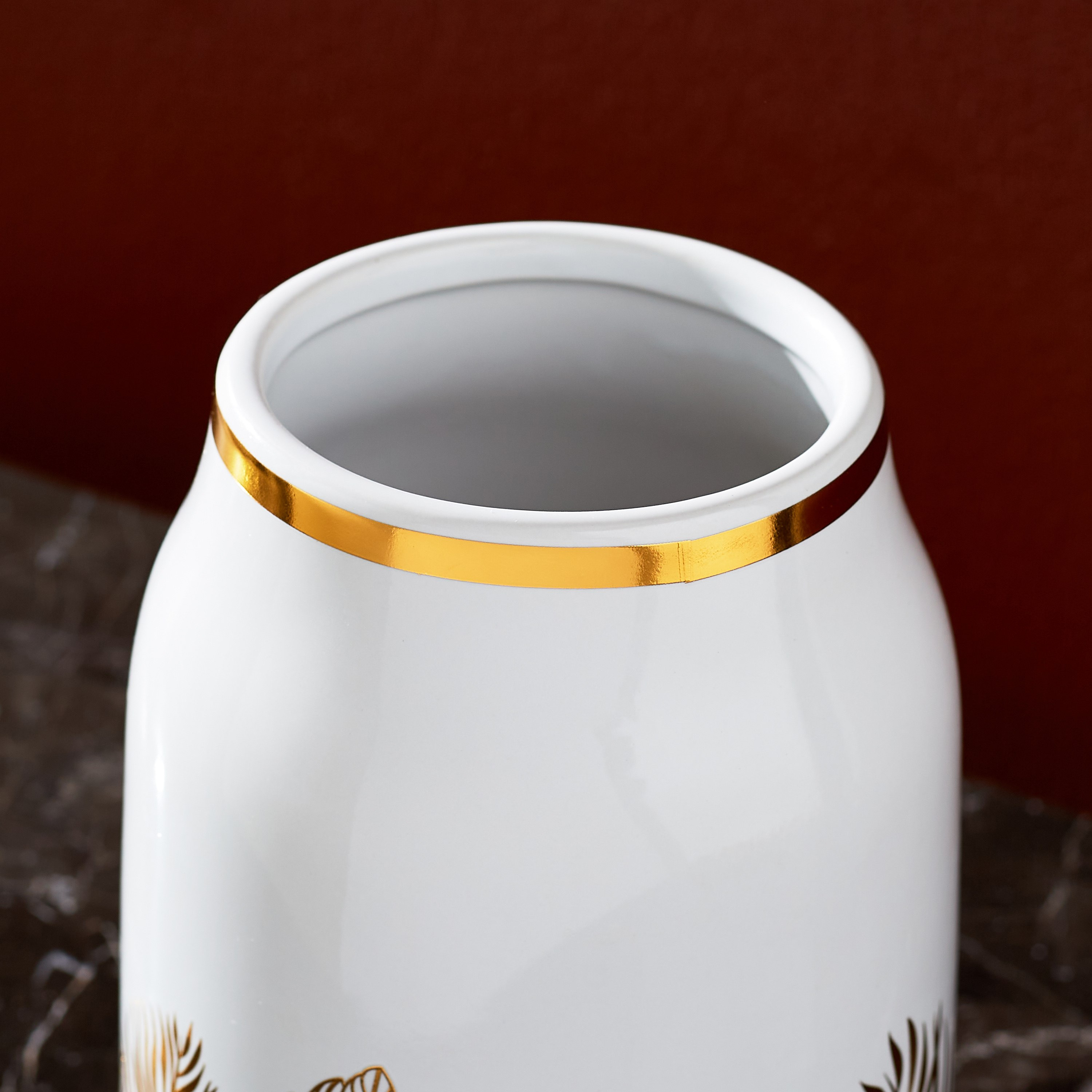 مزهرية سيراميك مع ملصق من شاز - 13.5x13.5x20 سم-hbxhomeware-hbxdecorandfurnishings-image-3