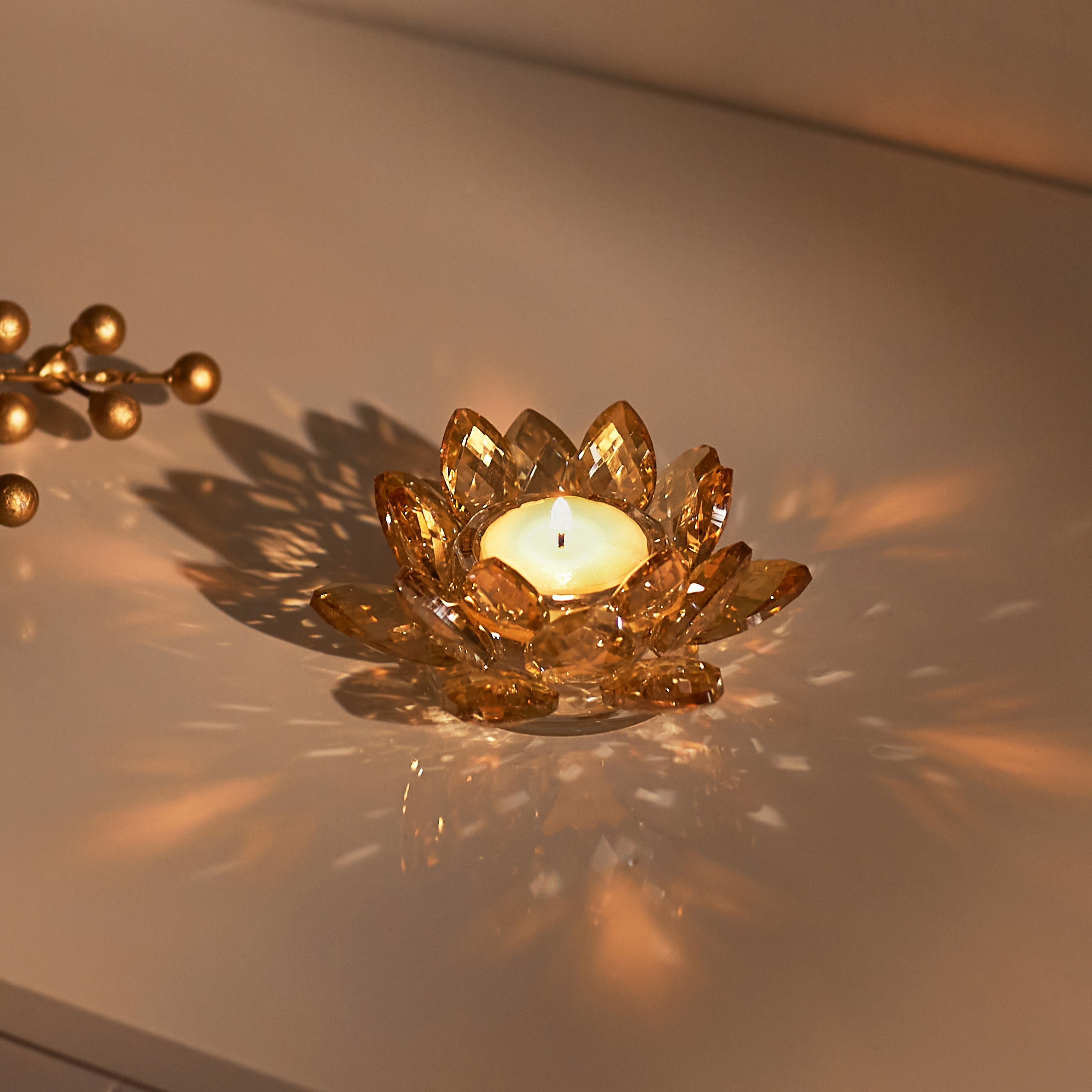 حامل شموع كريستال بتصميم أزهار من بيرج - 13x5.5 سم-hbxlivingroom-decorandaccessories-candleholders-image-2