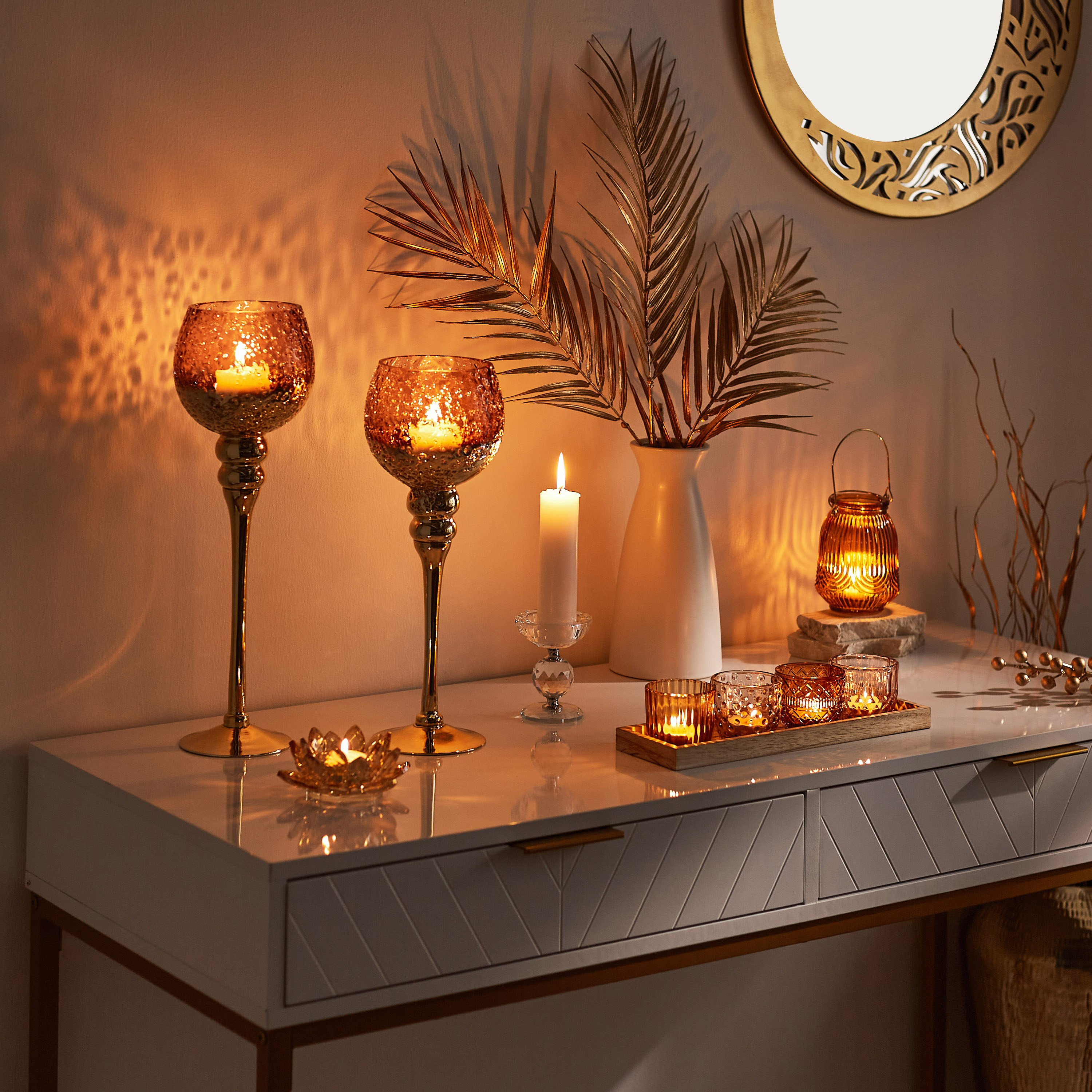حامل شموع كريستال بتصميم أزهار من بيرج - 13x5.5 سم-hbxlivingroom-decorandaccessories-candleholders-image-5