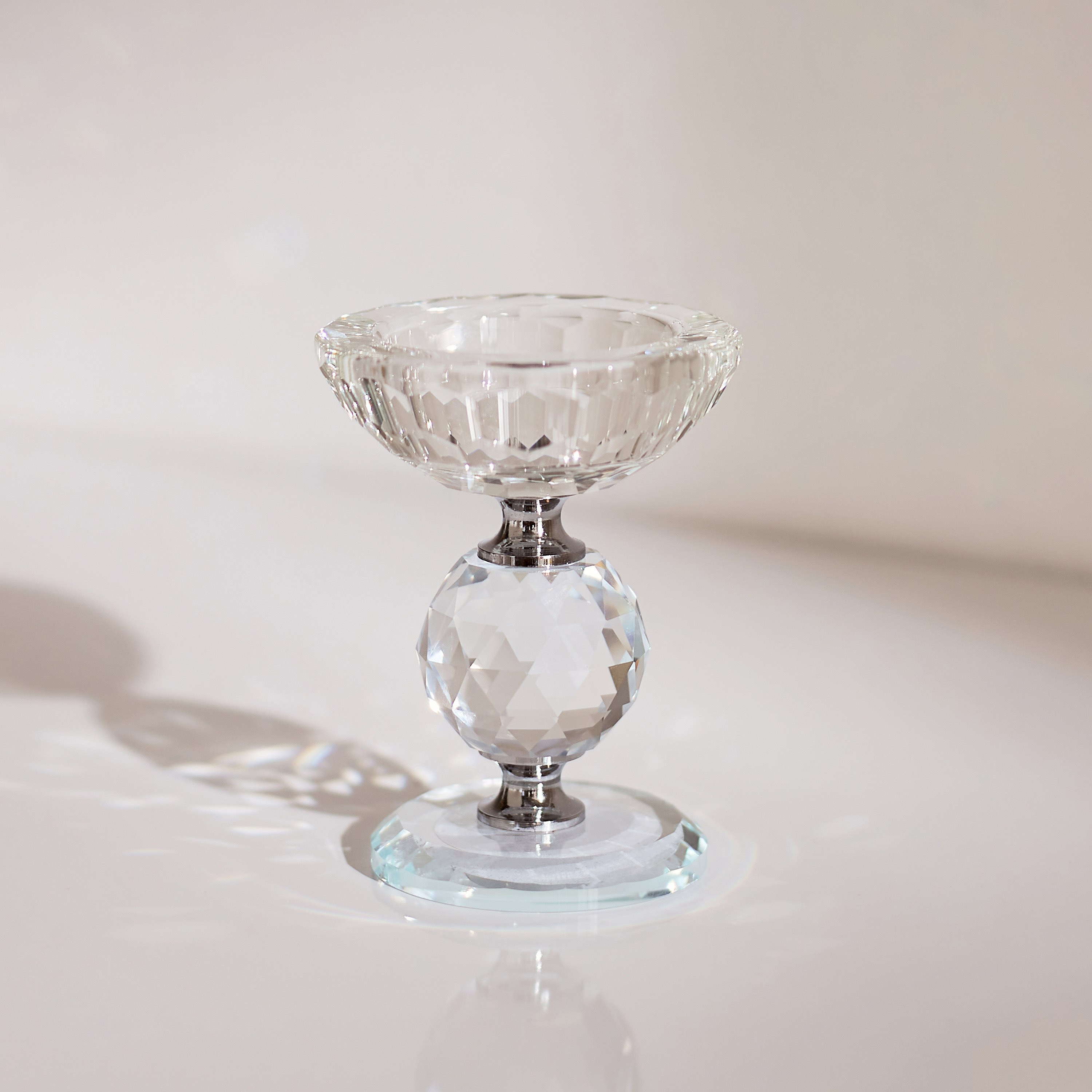 حامل شموع كريستال شفّاف من بيرج - 6x9.5 سم-hbxlivingroom-decorandaccessories-candleholders-image-1