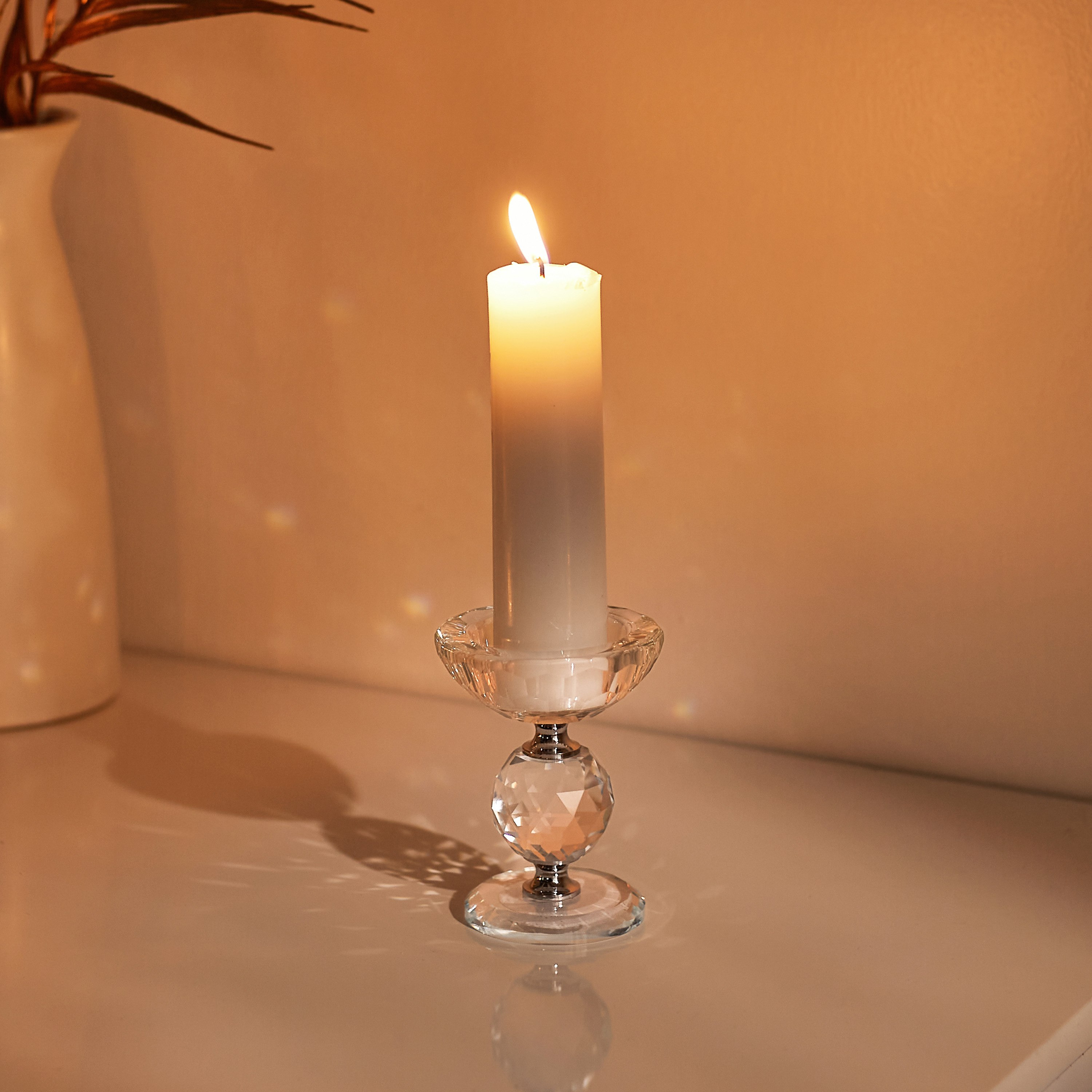 حامل شموع كريستال شفّاف من بيرج - 6x9.5 سم-hbxlivingroom-decorandaccessories-candleholders-image-2