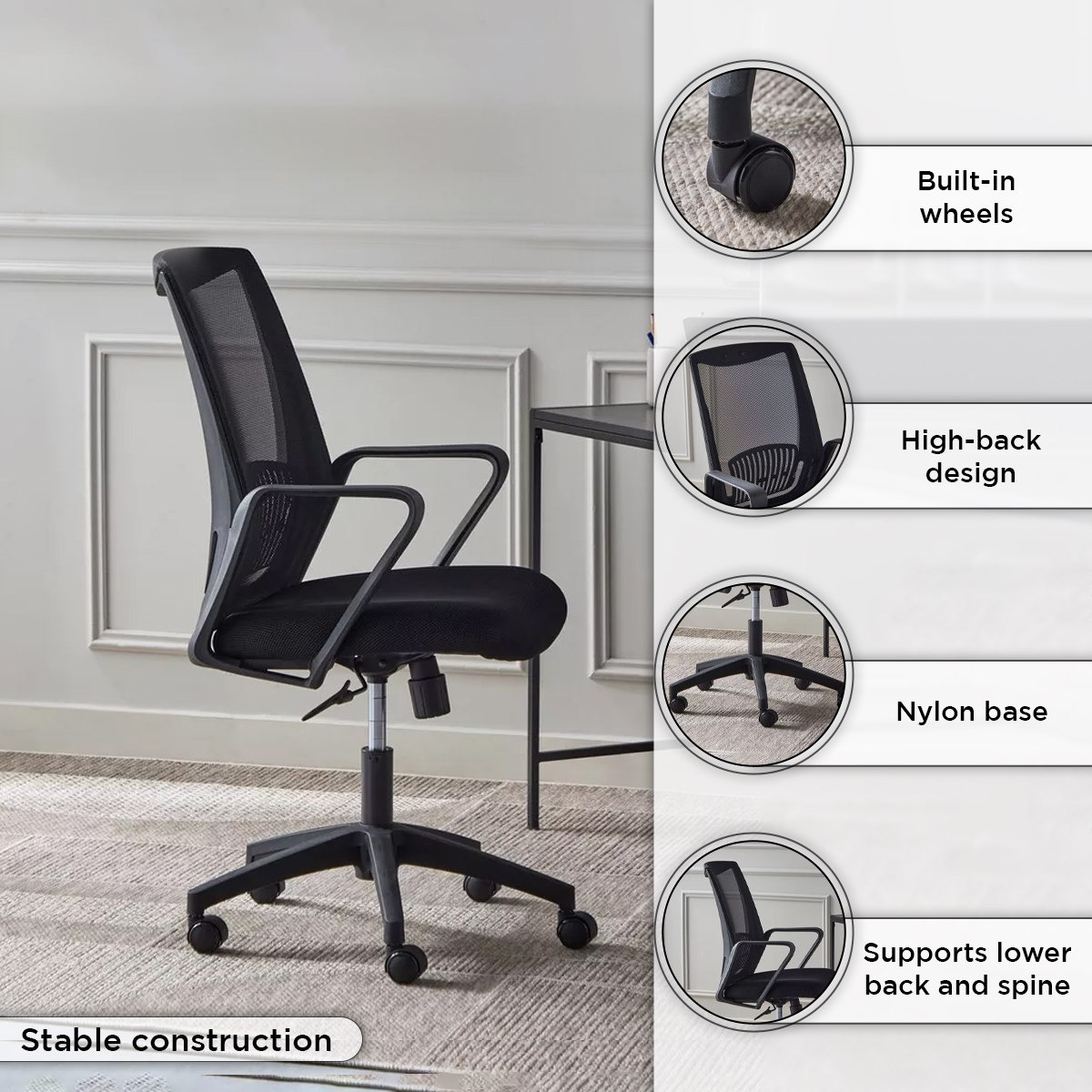 Desk best sale chair narrow