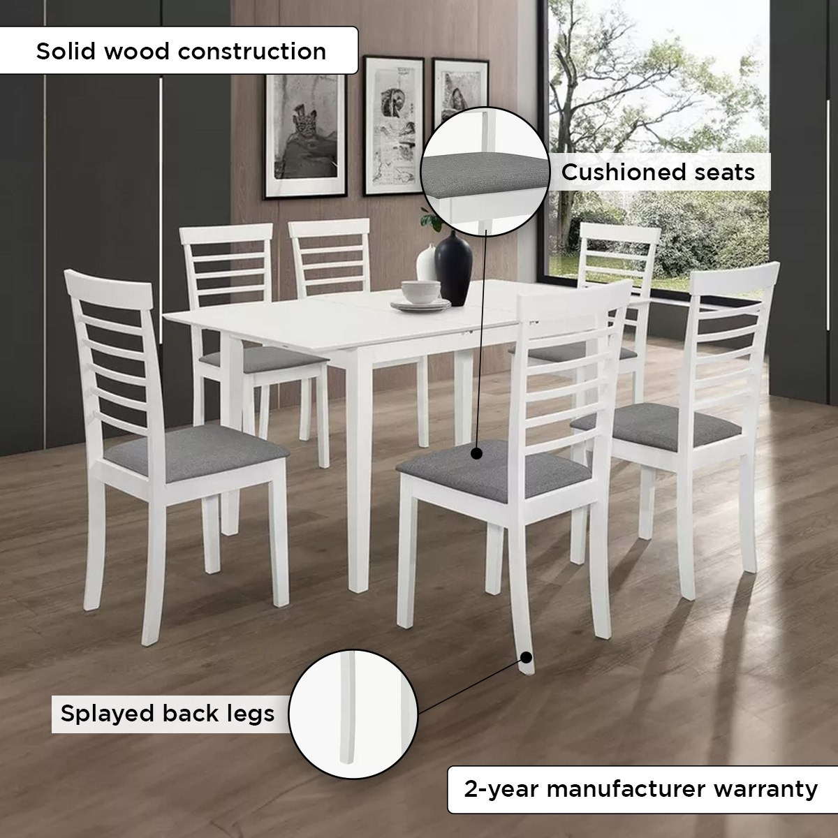 طقم سفرة قابل لتمدّد 6 مقاعد من جيلر بارني-hbxfurniture-diningtablesandsets-diningsets-sixseater-image-4