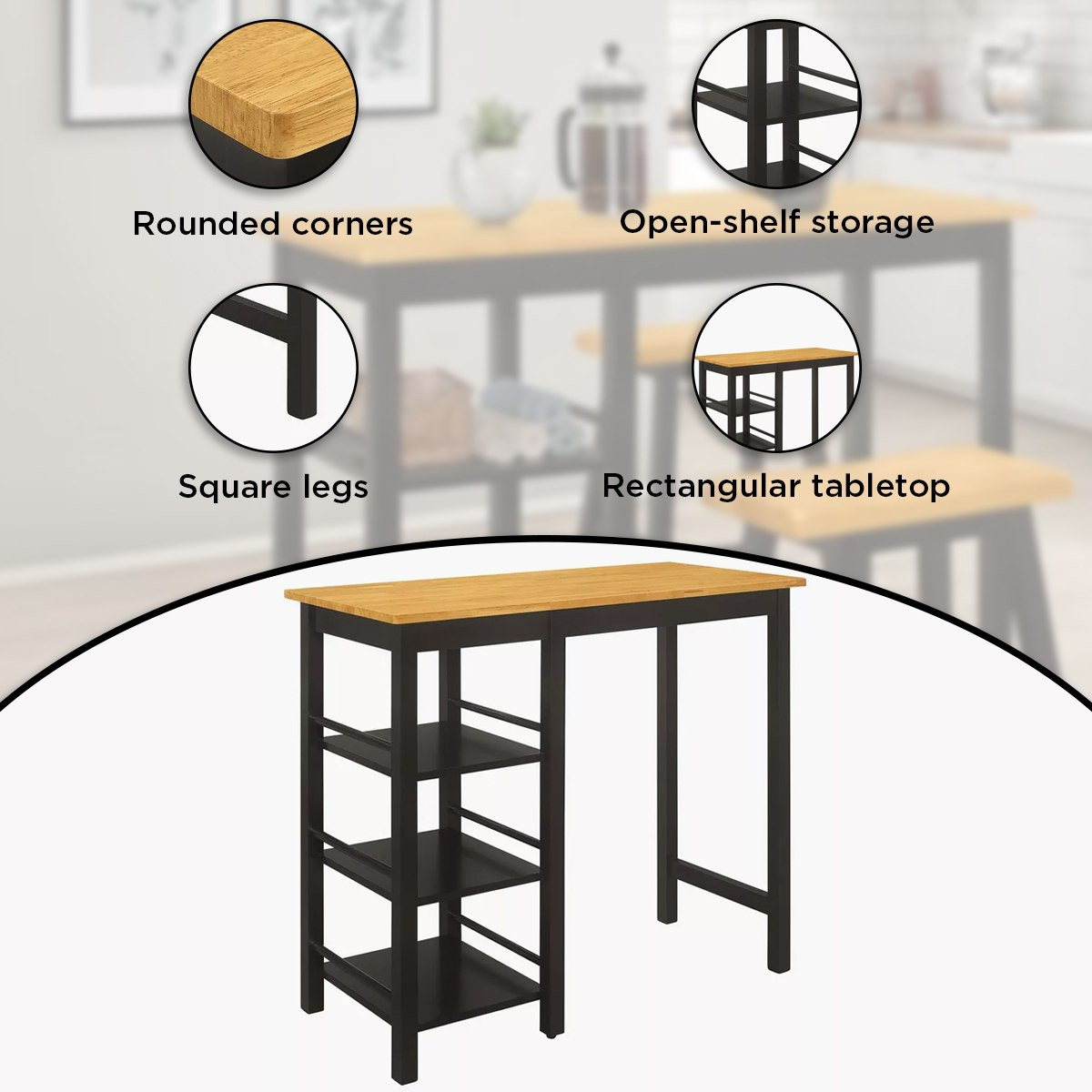 Treeger 2-Seater High Dining Set-hbxfurniture-diningtablesandsets-diningsets-twoseater-image-5