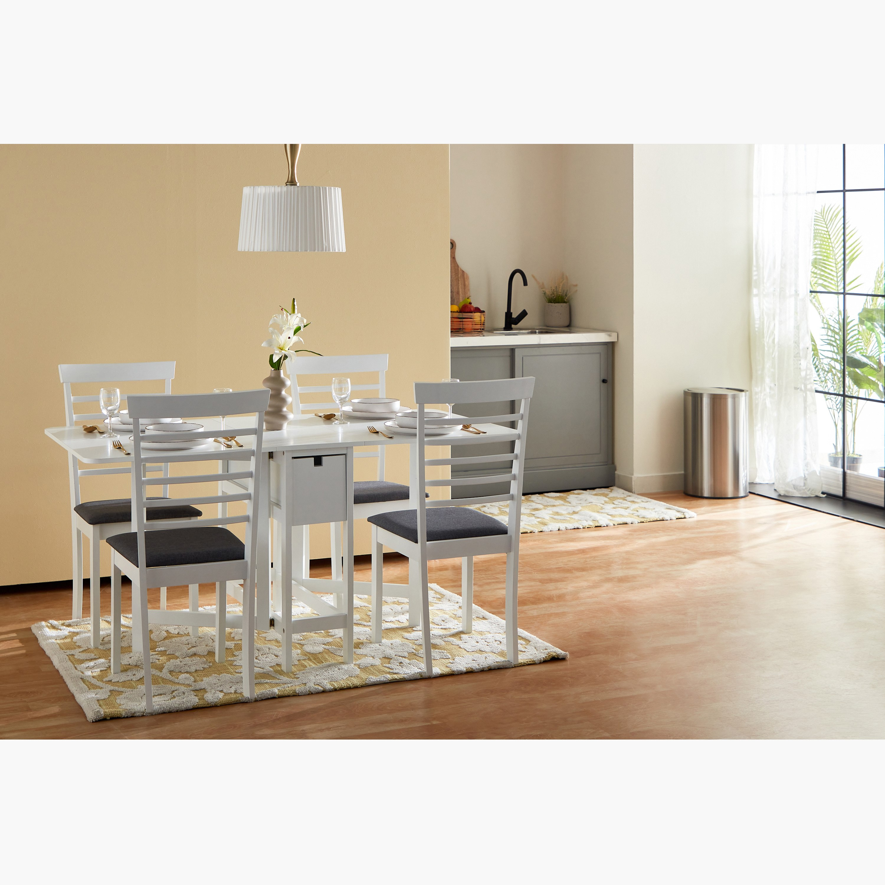 Dining table set deals 4 seater foldable