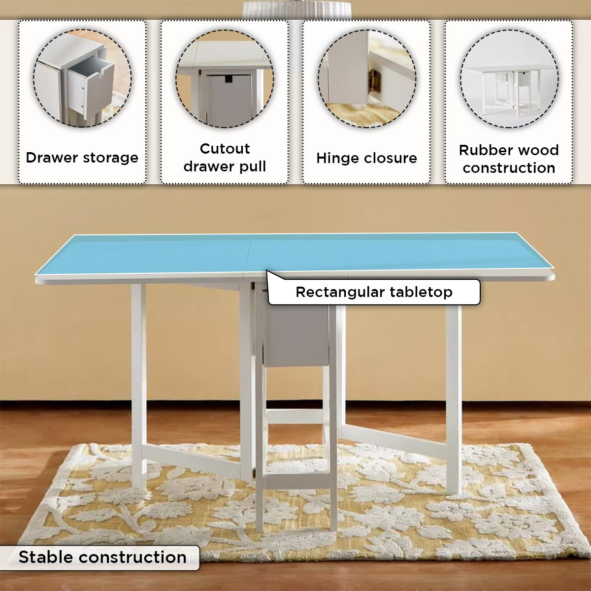 طاولة سفرة قابلة للطي 4 مقاعد من جيلر بارني-hbxfurniture-diningtablesandsets-diningtables-fourseater-image-5
