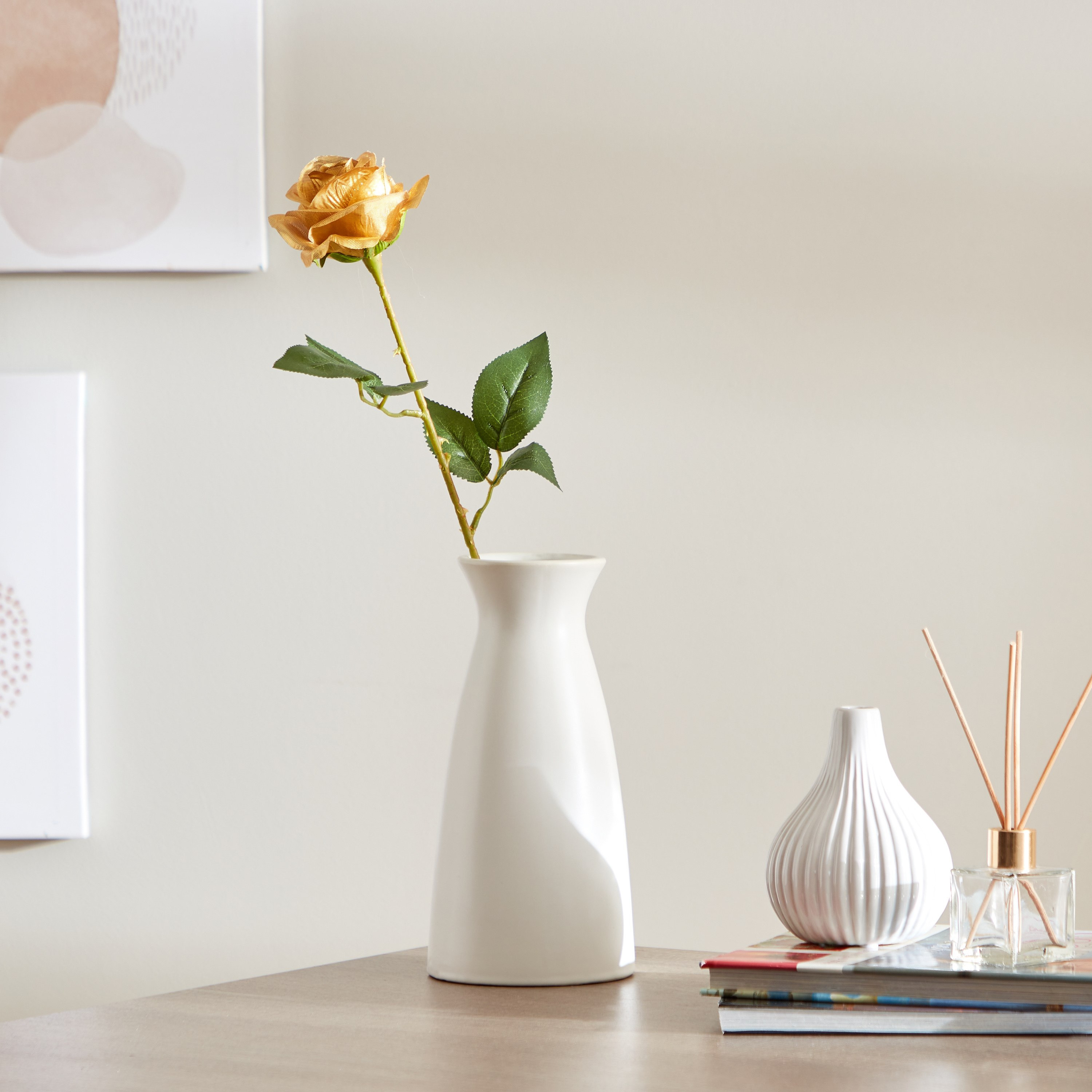 عصا زهرة جولد روز من آريا - 53 سم-hbxdecorandfurnishings-homeaccessories-artificialflowersandplants-image-1