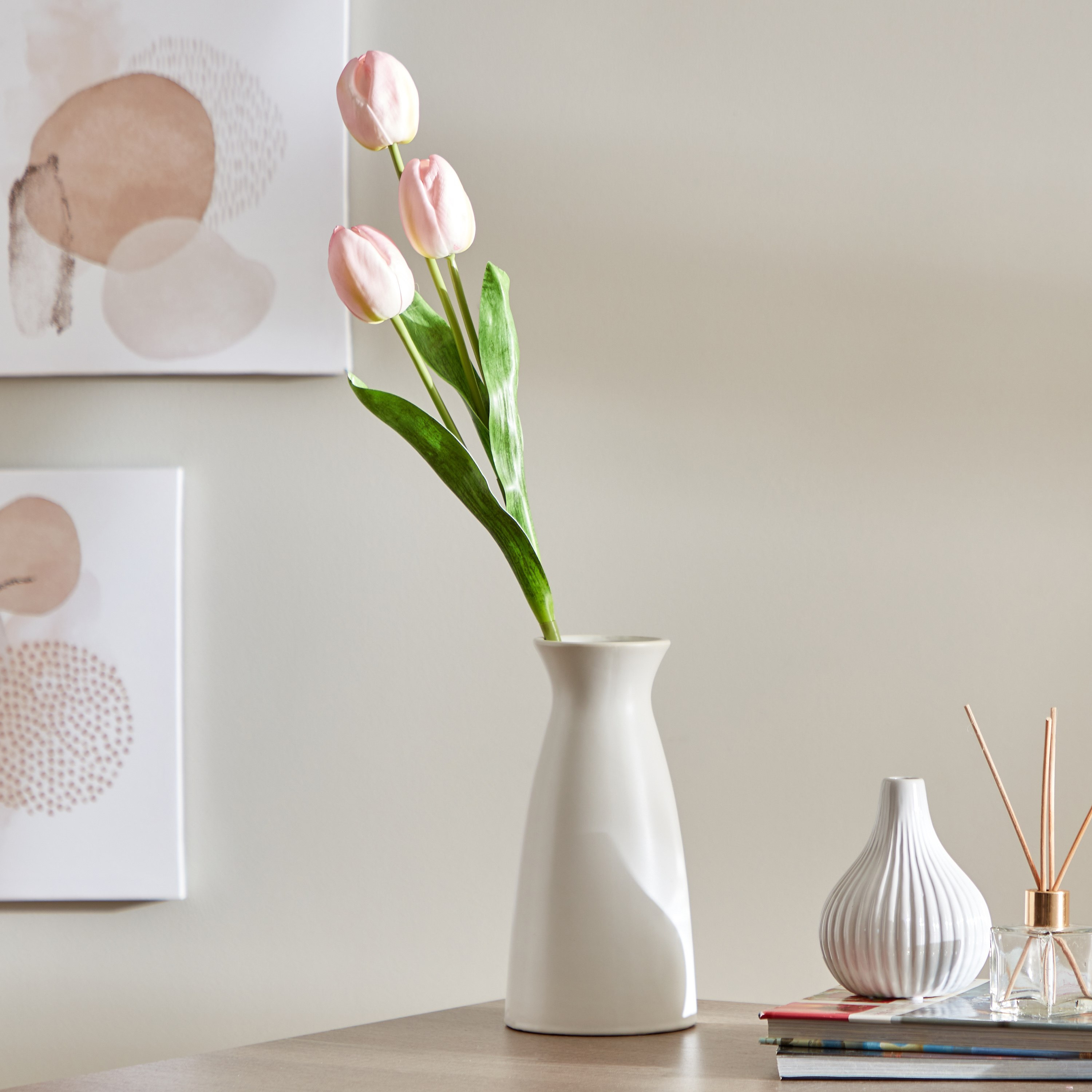 Evelyn 3-Heads Tulip Flower Stem - 55 cm-hbxdecorandfurnishings-homeaccessories-artificialflowersandplants-image-1