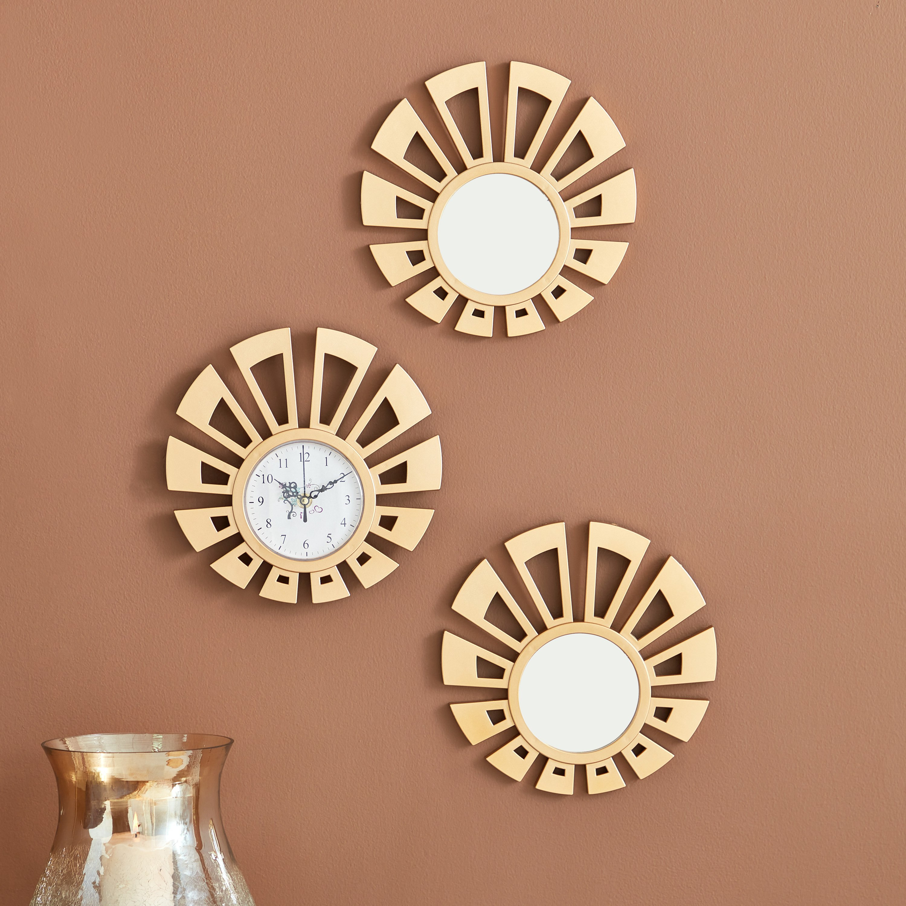 طقم مرآة وساعة 3 قطع من زويا - 25x2x25 سم-hbxhomeware-hbxdecorandfurnishings-image-1