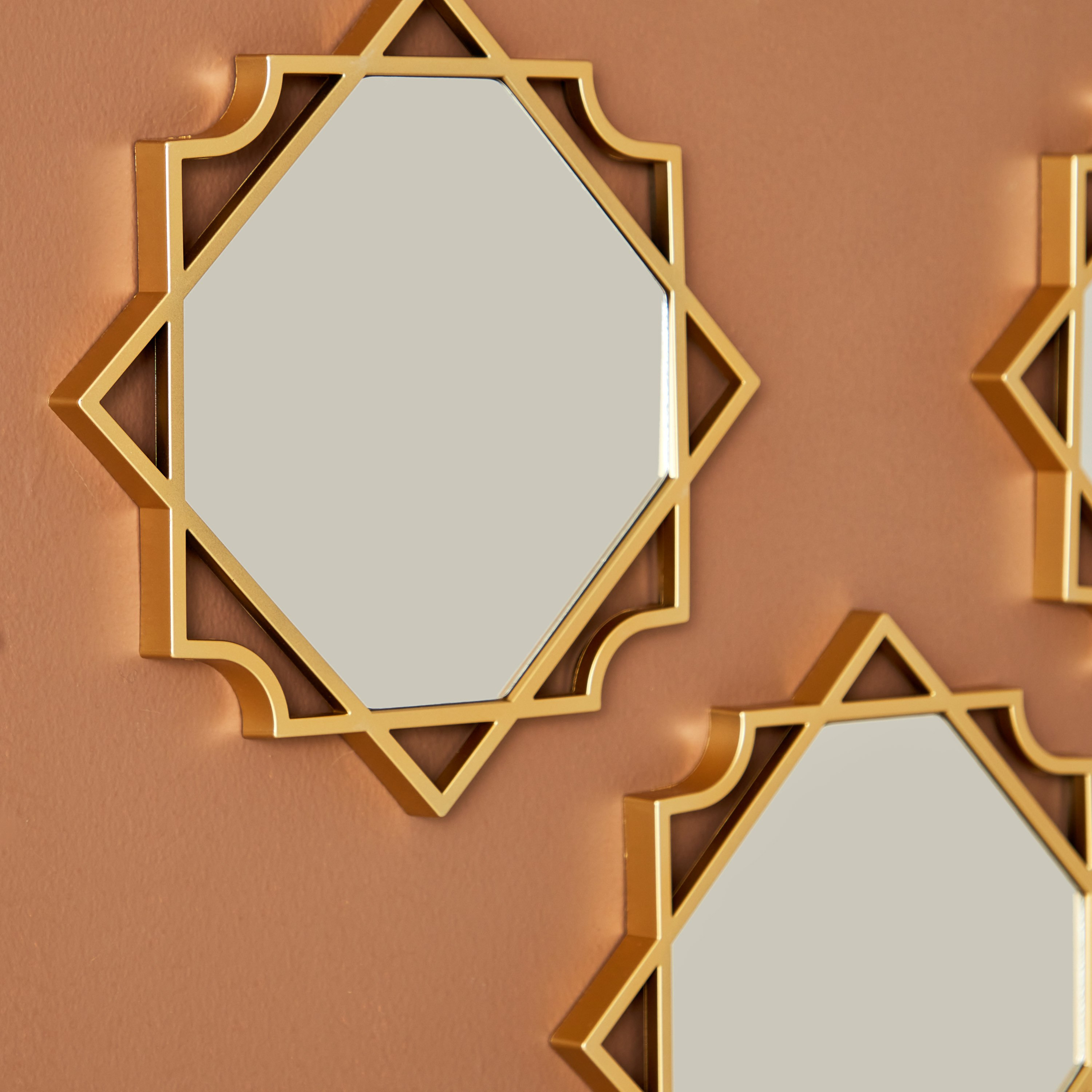 Zoya 3-Piece Mirror Set with Square and Decorative Border - 25x25 cm-hbxhomeware-hbxdecorandfurnishings-image-4