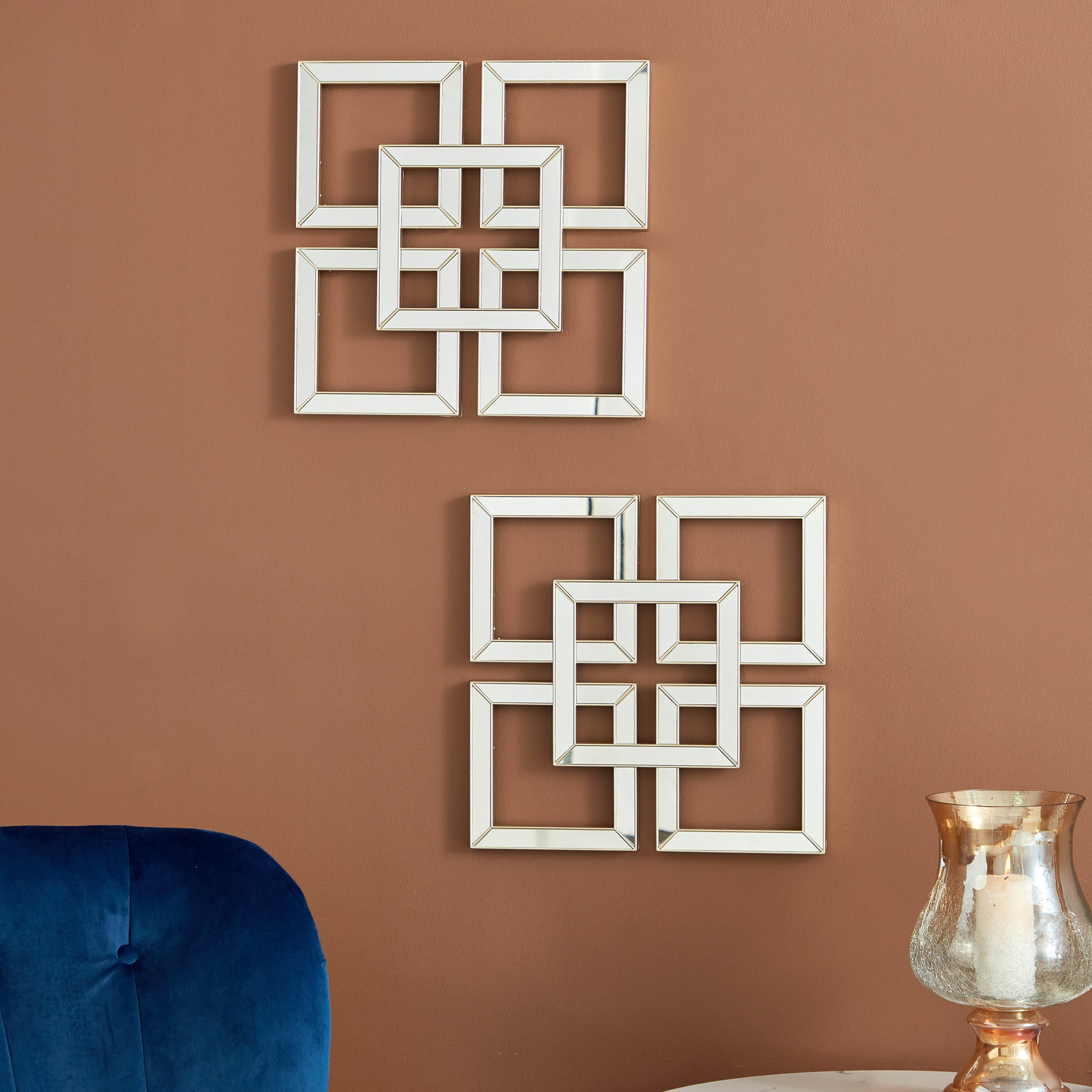طقم مرآة ديكور قطعتين من زويا - 40x40x2.5 سم-hbxhomeware-hbxdecorandfurnishings-image-1