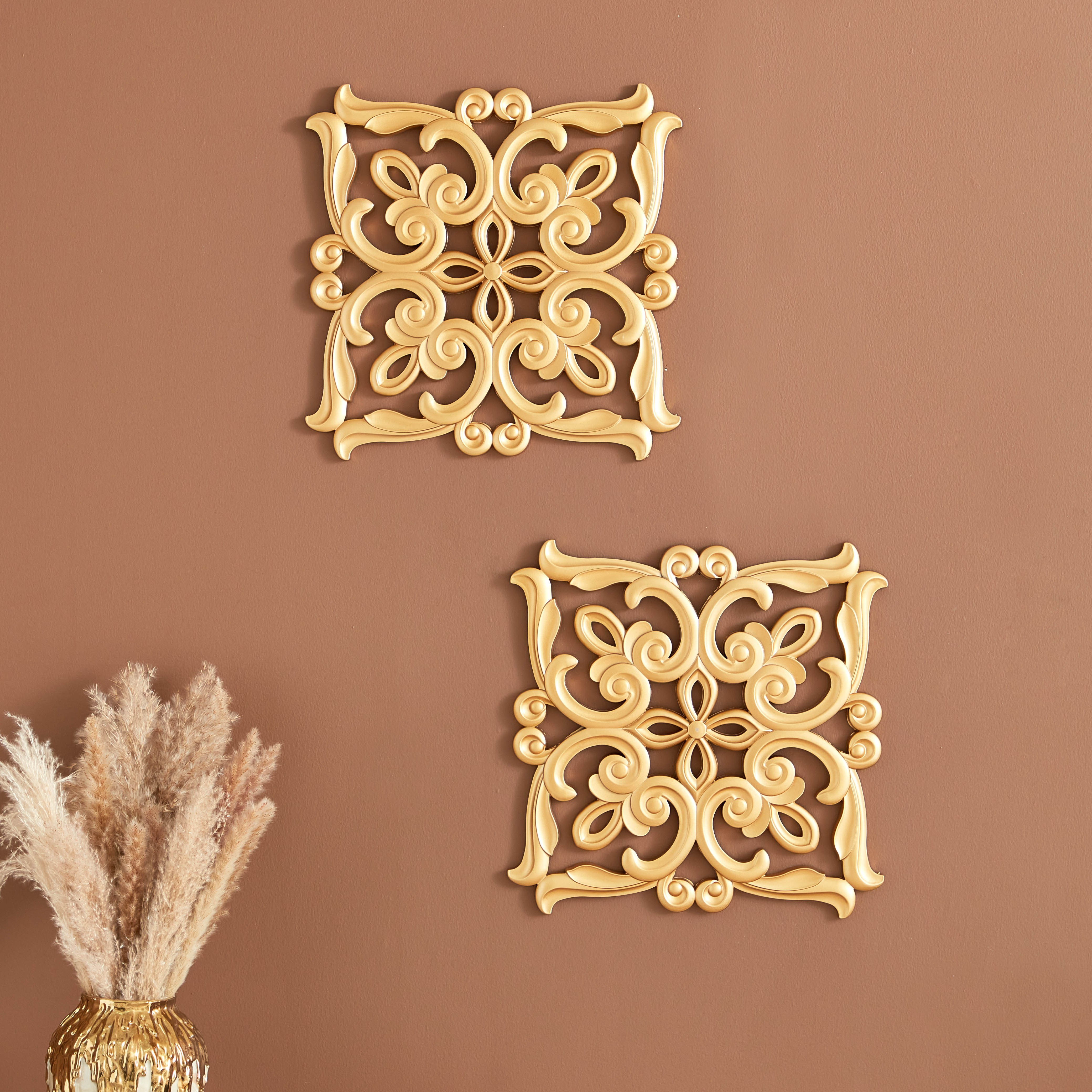 طقم ألواح حائط مربعة قطعتان من زويا - 40x2x40 سم-hbxdiningroom-walldecor-wallart-image-1